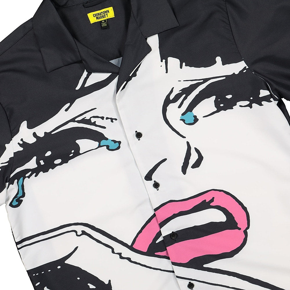 Chinatown Market Cry SS Button Up Shirt Black T-Shirts Close-up | Overkill