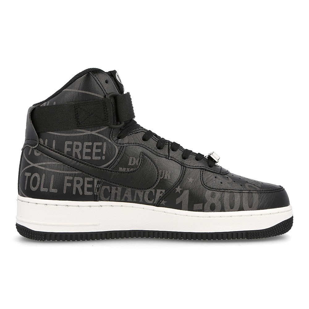 Nike air force 1 hi 07 premium Black-Black - Sail - Vast Grey Low Top Sneakers Silhouette | Overkill