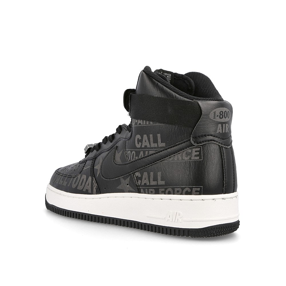 Nike air force 1 hi 07 premium Black-Black - Sail - Vast Grey Low Top Sneakers Material | Overkill