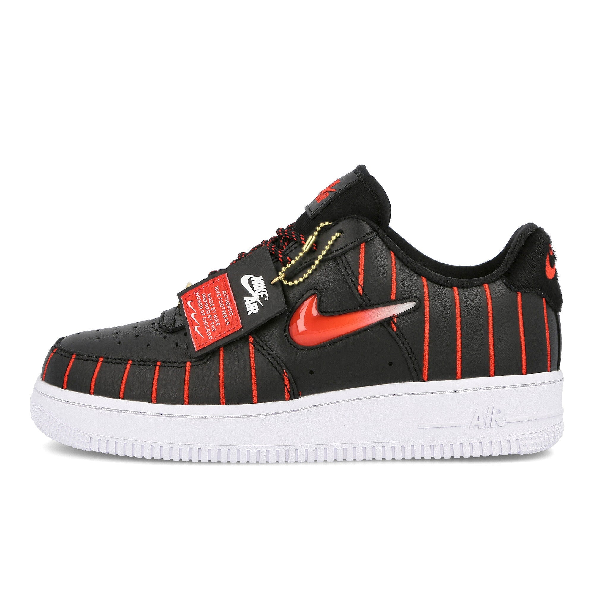 Nike wmns air force 1 jewel qs Black-University Red - Black - White Low Top Sneakers CU6359 001 | Overkill