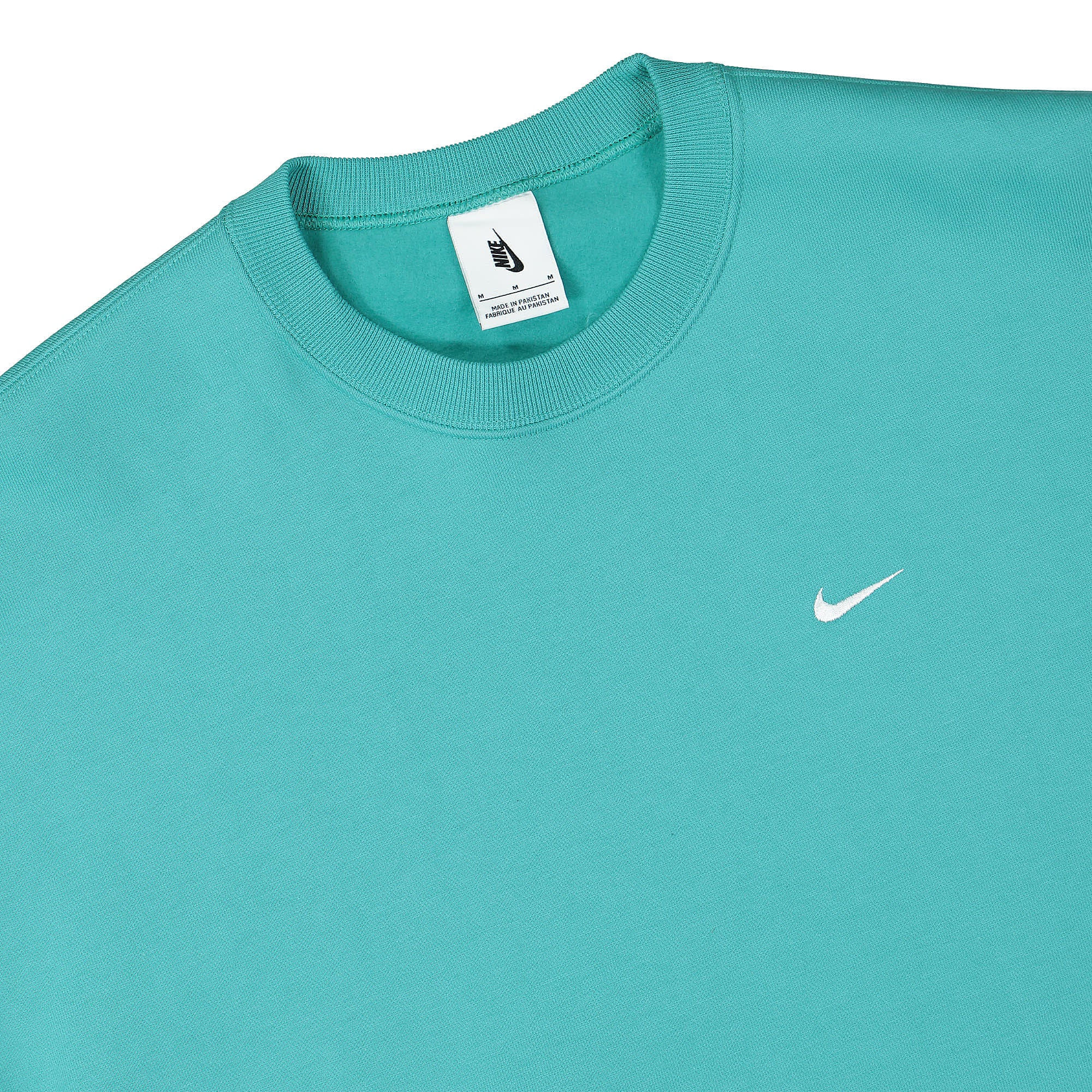 Nike NK Solo Swoosh Fleece Sweatshirt Washed Teal / White Sweatshirts Close-up | Overkill