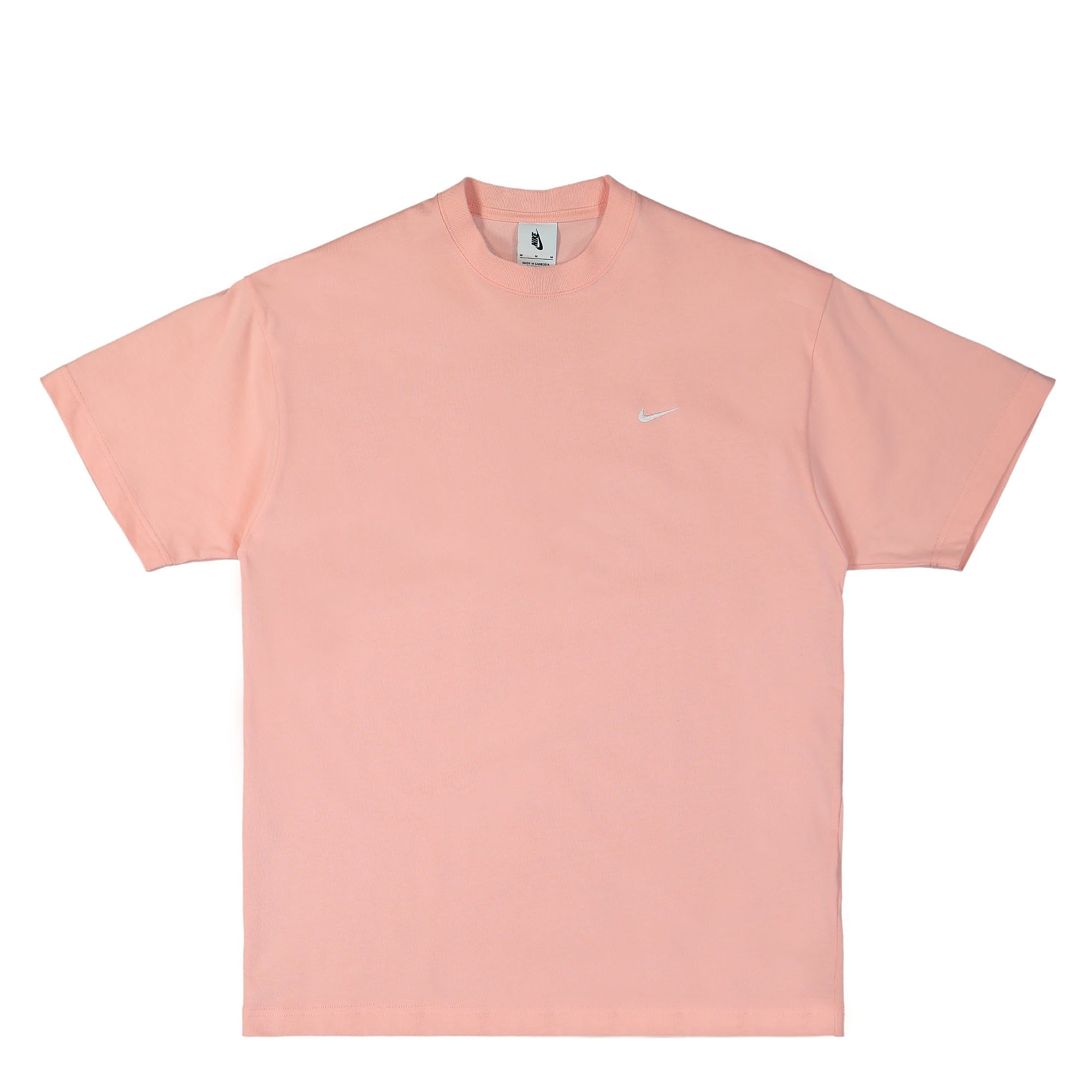 Nike NK Solo Swoosh SS Knit Tee Bleached Coral / White T-Shirts CV0559 697 | Overkill