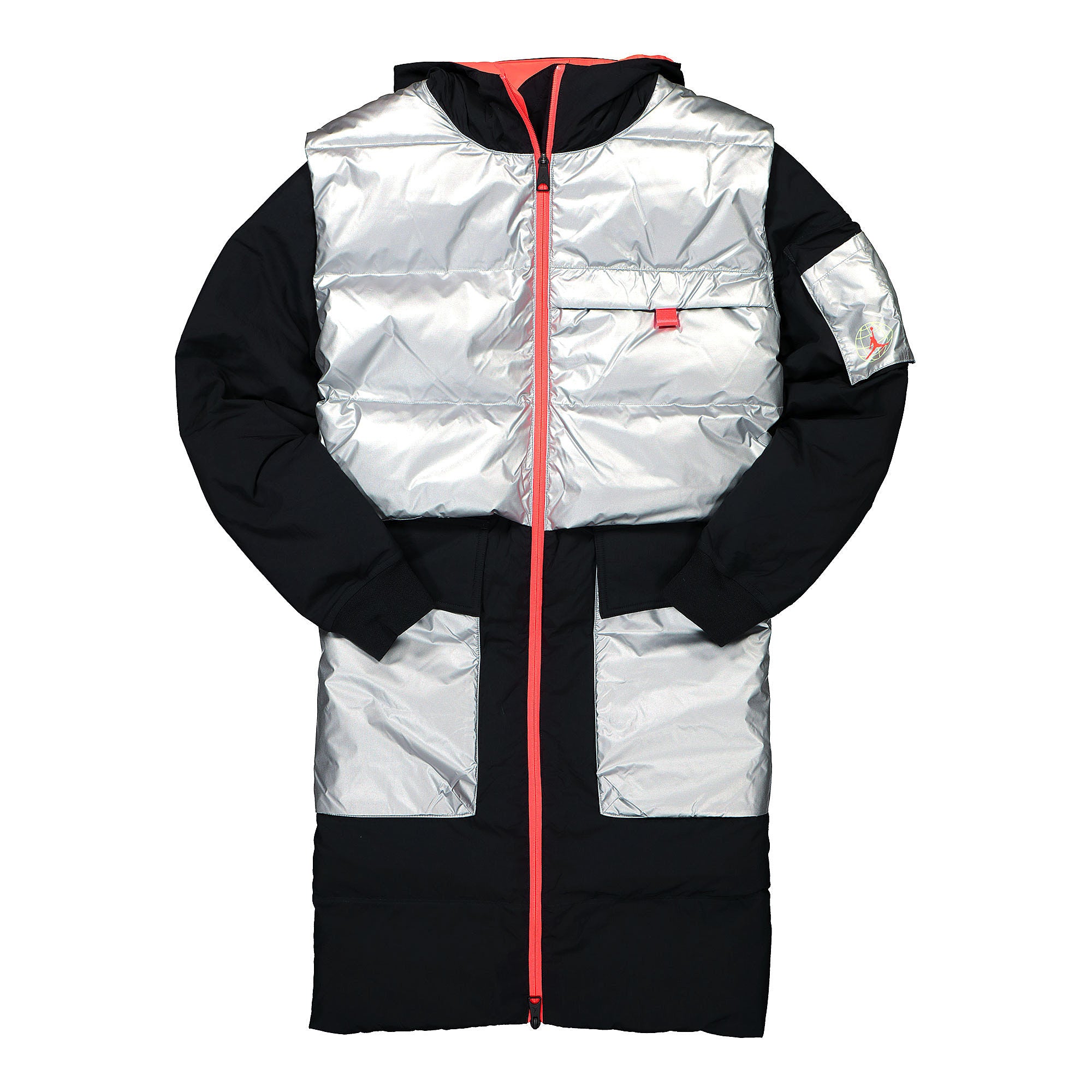Jordan Wmns Air Jordan Mountainside Down Parka Black / Black / Reflective Silver / Infrared 23 Parkas CV2558 010 | Overkill