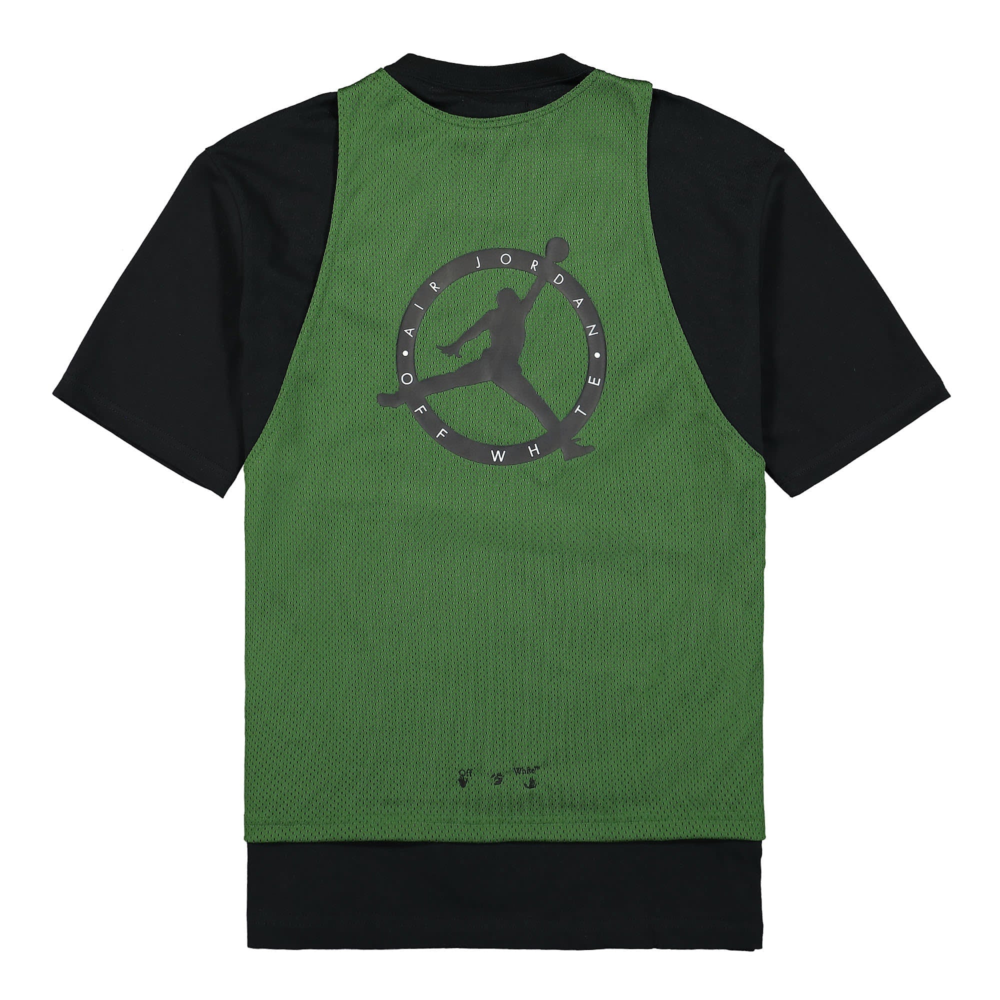 Jordan Off-White x Air Jordan SS Tee Forest Green / Black / Black T-Shirts Close-up | Overkill