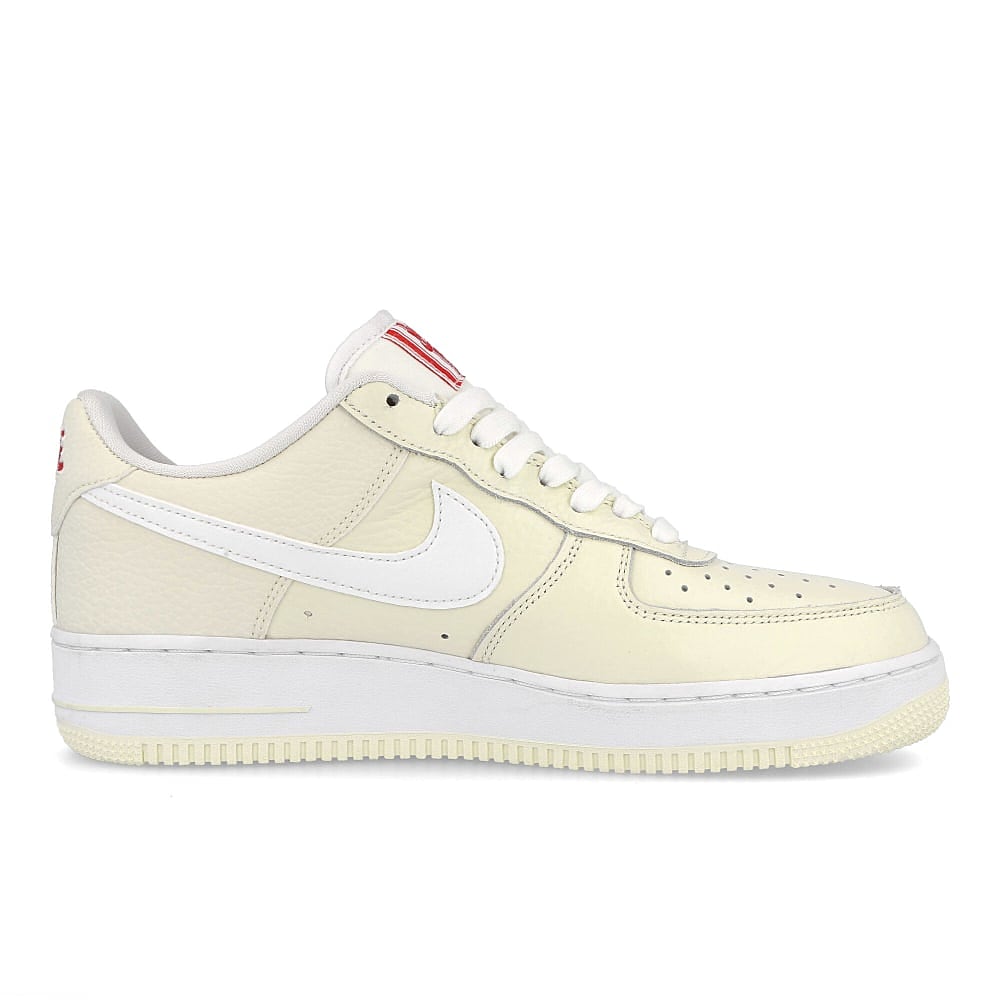 Nike air force 1 07 premium embroidered Coconut Milk / White - University Red Material | Overkill