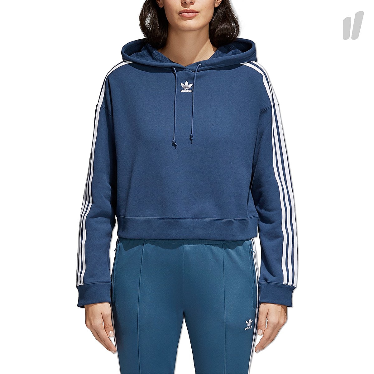 adidas Wmns Cropped Hoodie Mineral Blue Hoodies CY4767 | Overkill