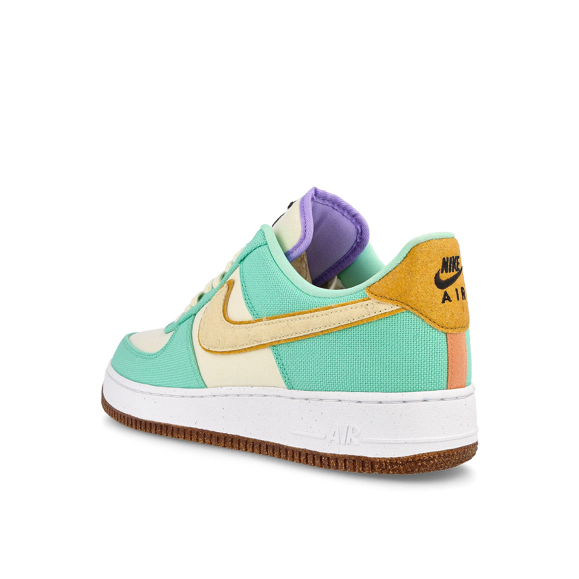 Nike wmns air force 1 07 lx Green Glow / Coconut Milk - Metallic Gold Close-up | Overkill