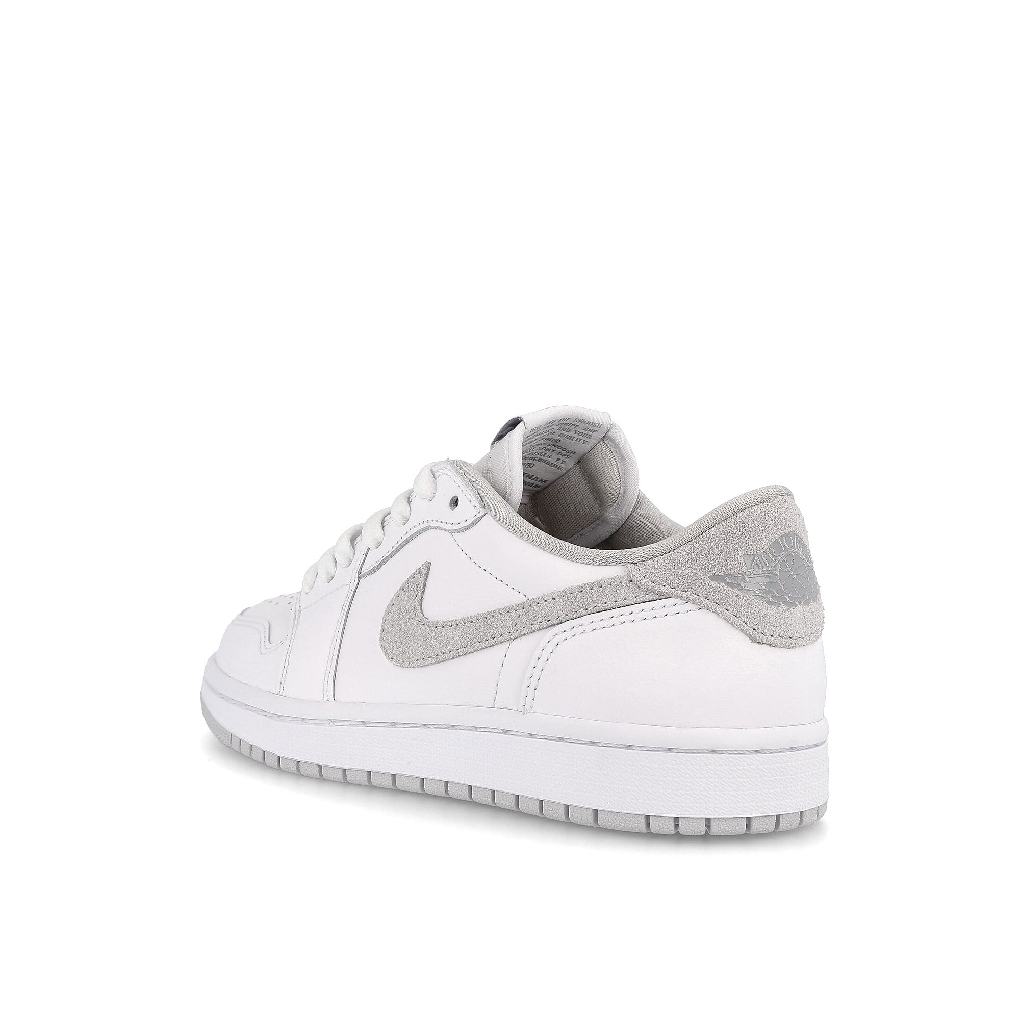 Jordan Wmns Air Jordan 1 Low OG White / Particle Grey - Neutral Gray Close-up | Overkill