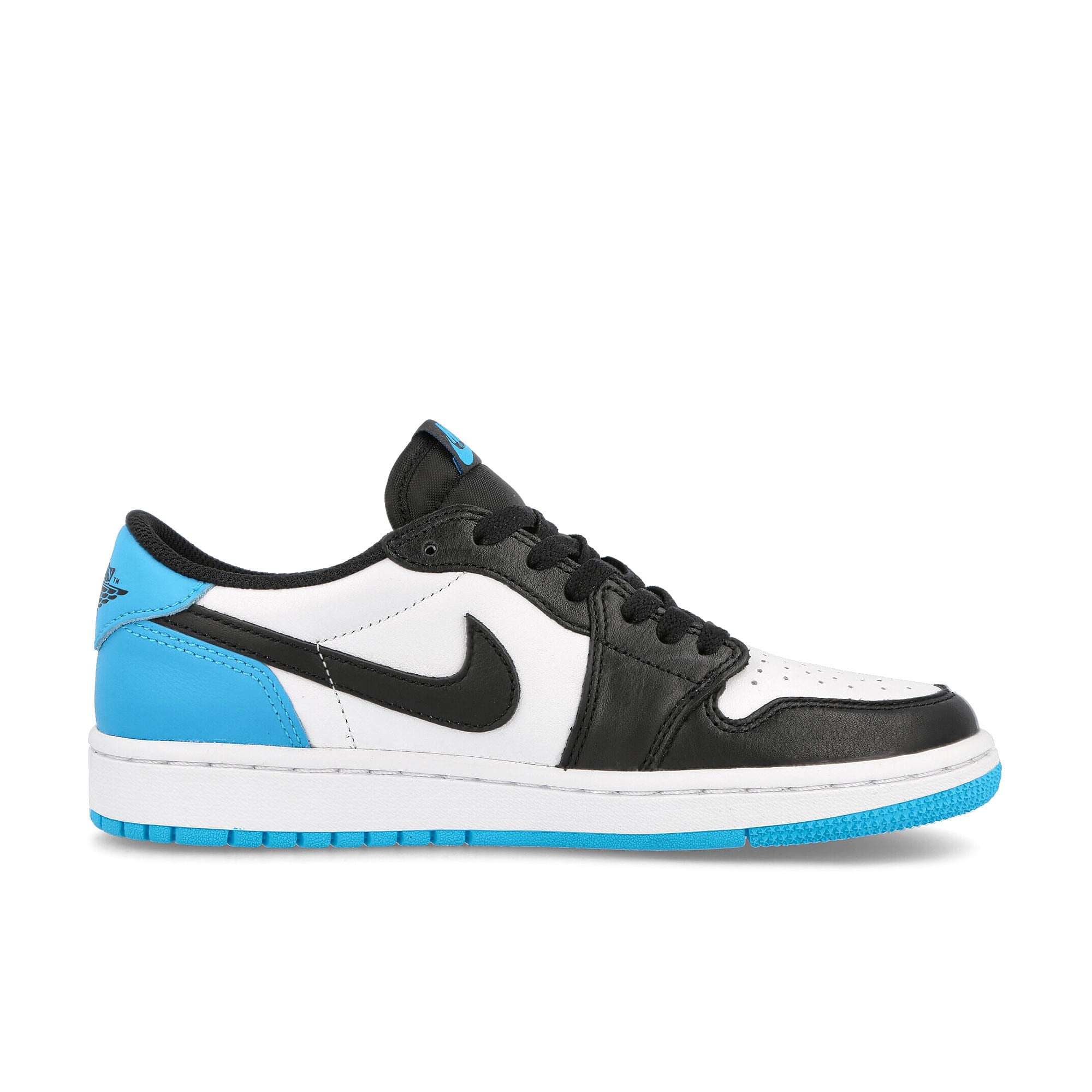 Jordan Wmns Air Jordan 1 Low OG White / Dark Powder Blue - Black Sneakers Silhouette | Overkill