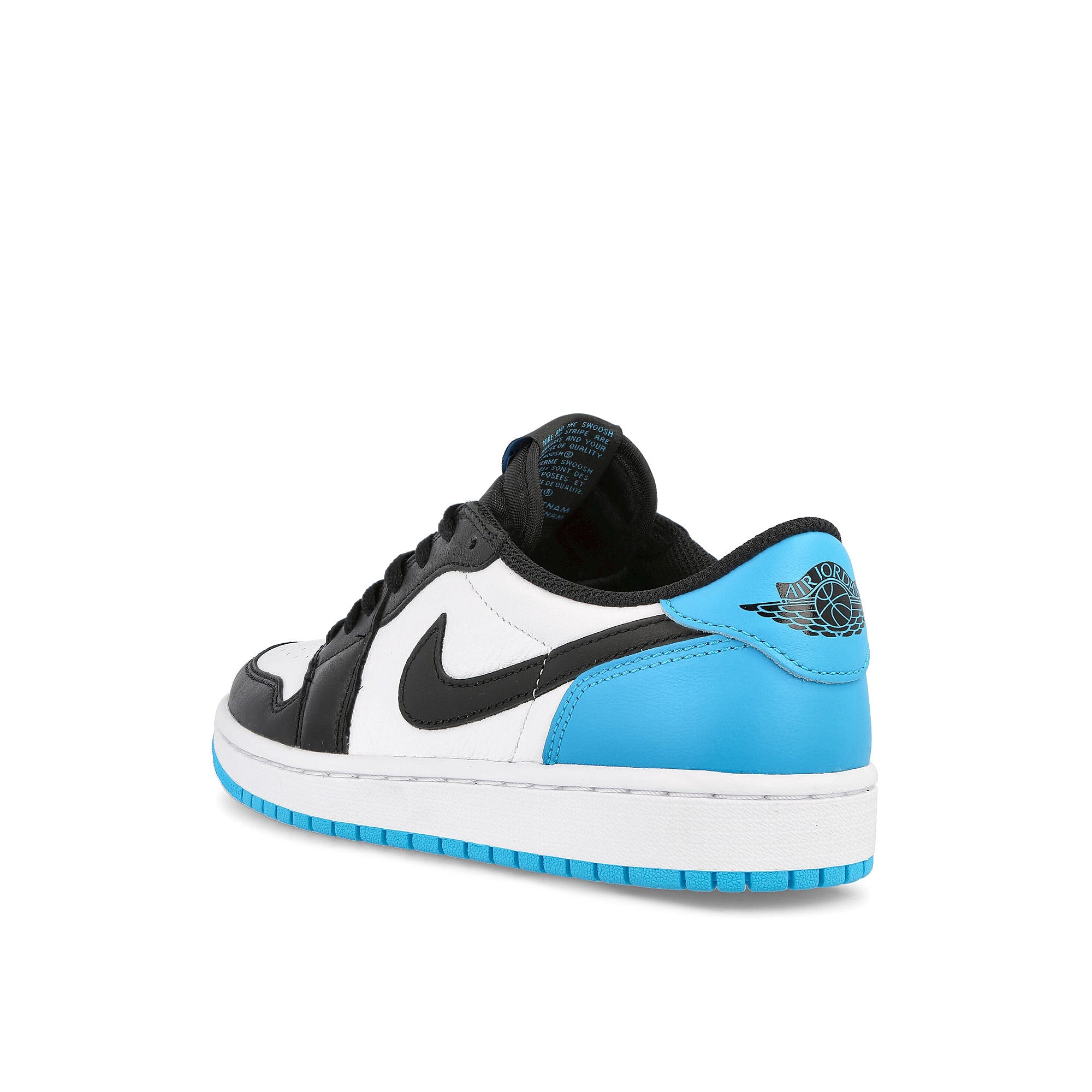 Jordan Wmns Air Jordan 1 Low OG White / Dark Powder Blue - Black Sneakers Material | Overkill