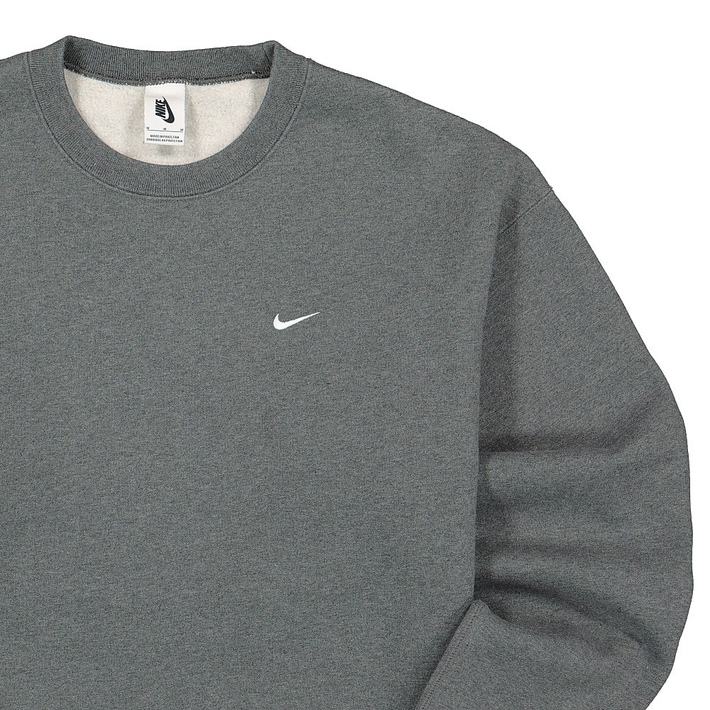 Nike NRG Crew Wash Charcoal Heather / White Sweatshirts Close-up | Overkill