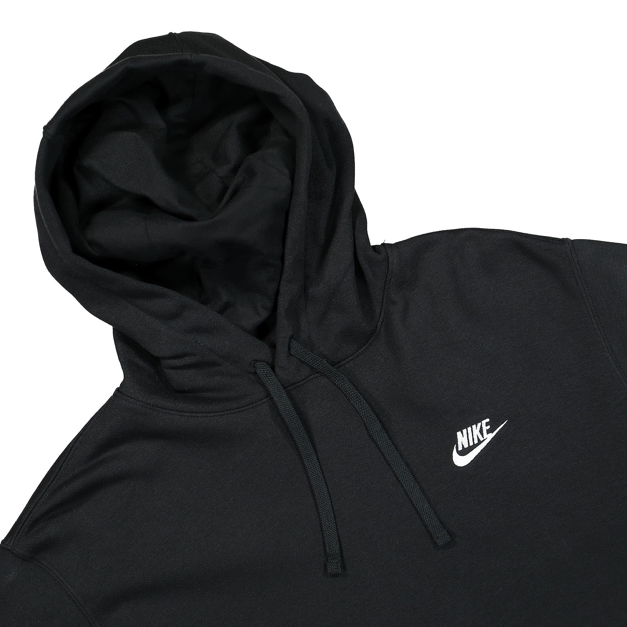 Nike NSW Club French Terry Hoodie Black / Black / White Hoodies Close-up | Overkill