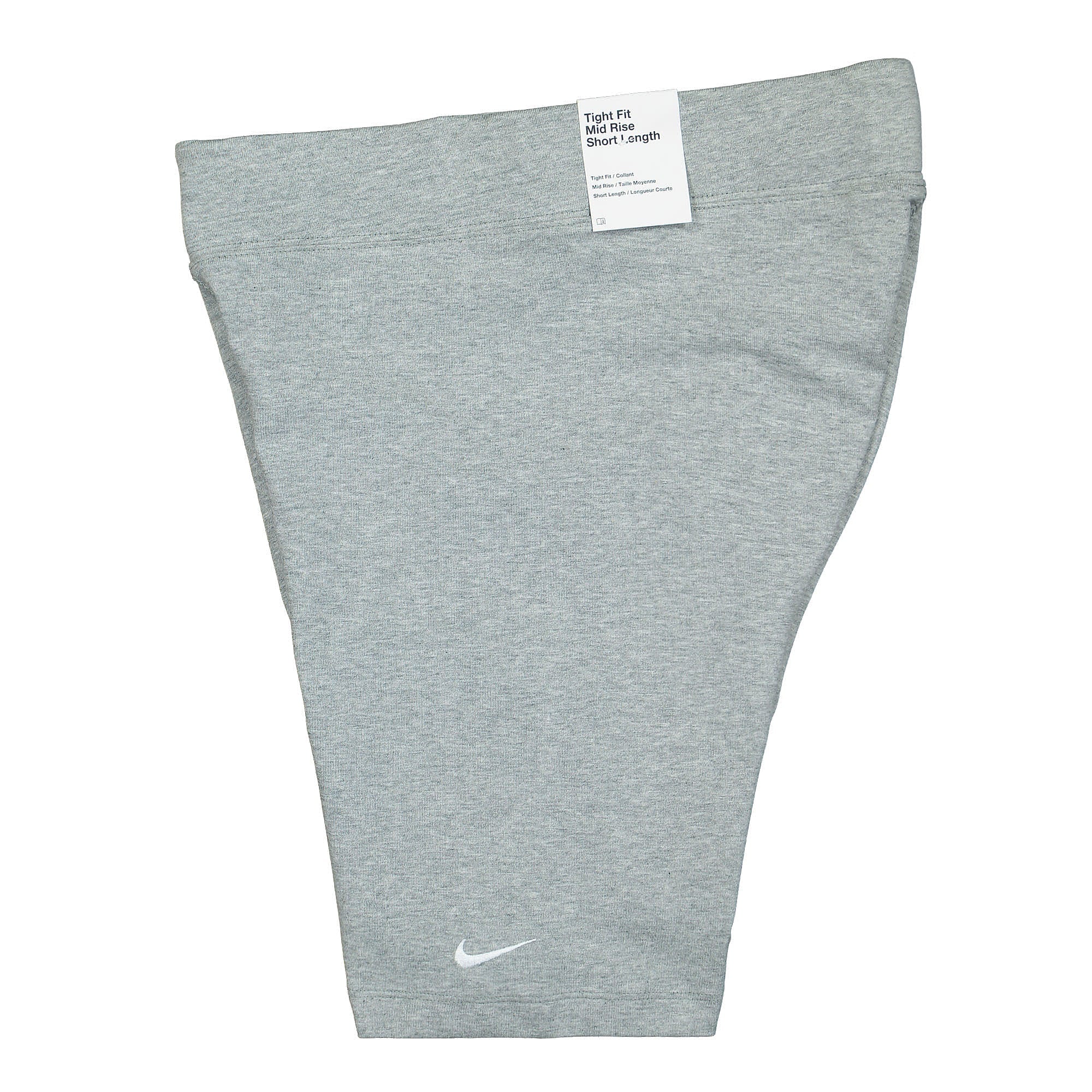 Nike Wmns NSW Essential Biker Short Dark Grey Heather / White Shorts Close-up | Overkill