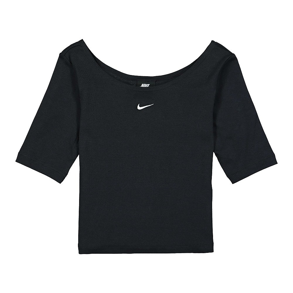 Nike Wmns NSW Essential Top Scoop Black / White Tops CZ9812 010 | Overkill