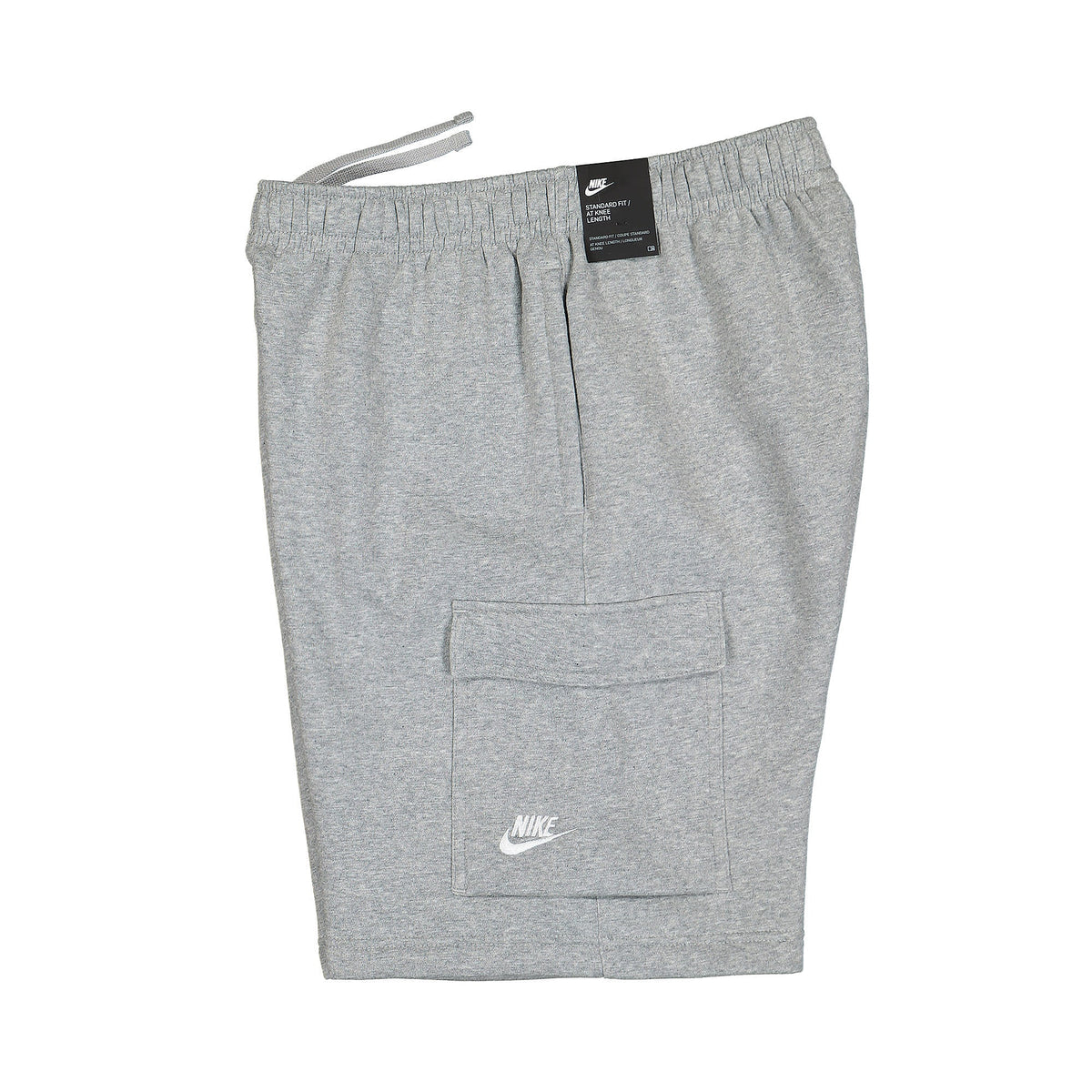 Nike NSW Club Cargo Short Dark Grey Heather / Matte Silver / White Shorts Close-up | Overkill