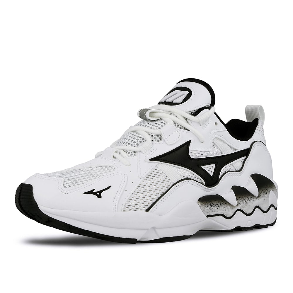 Mizuno wave rider 1 White-Black Sneakers Close Up | Overkill