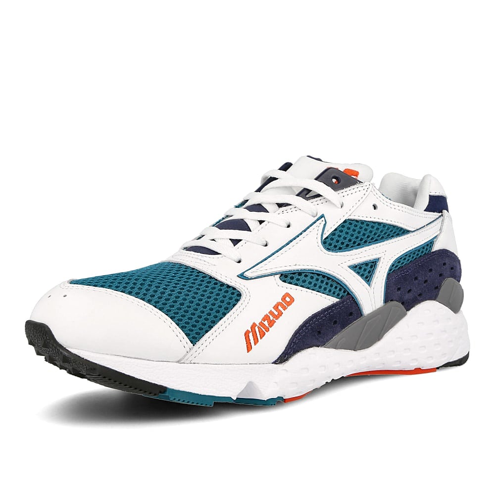 Mizuno mondo control og White-Fanfare-Dress Blue Low Top Sneakers Close Up | Overkill