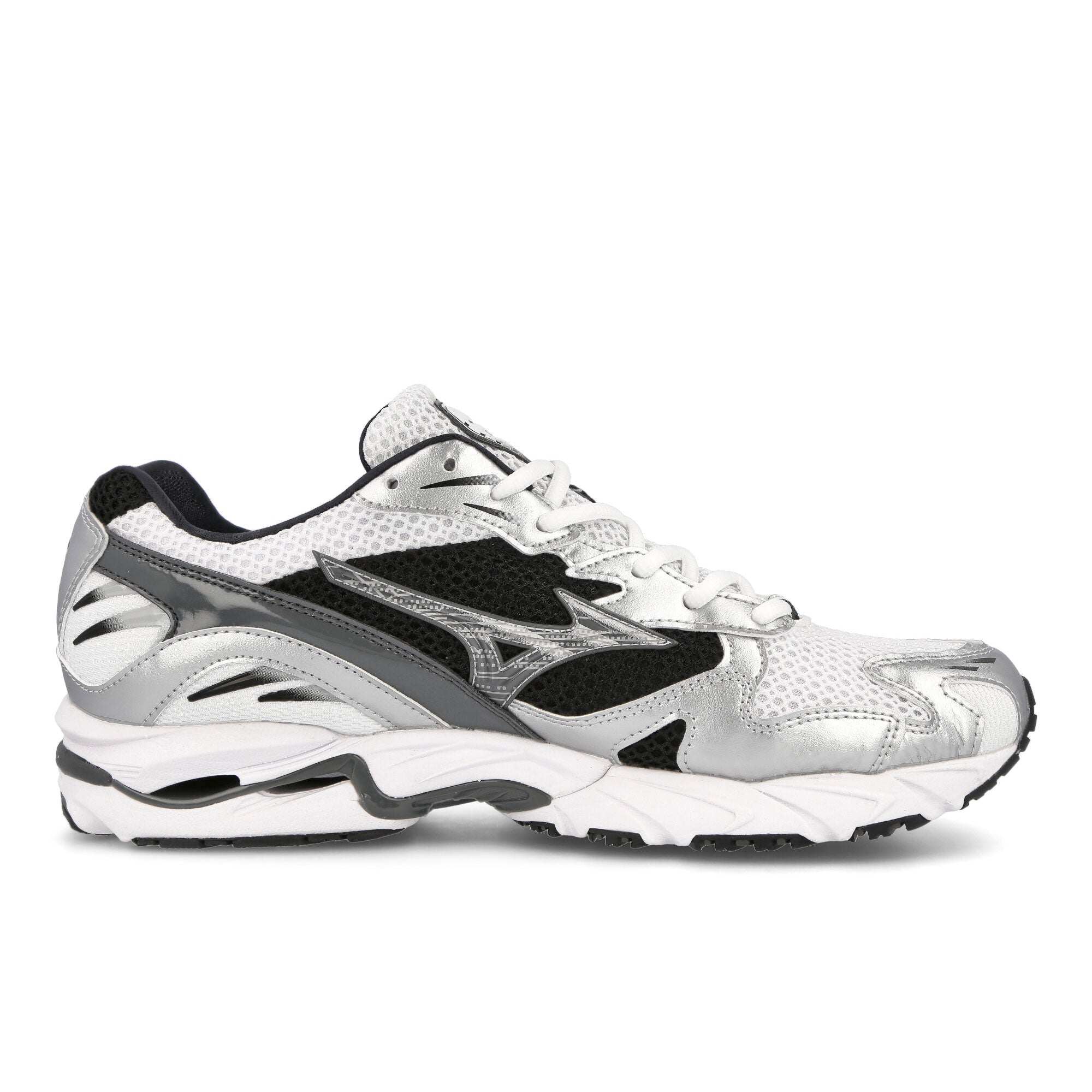 Mizuno Wave Rider 10 White / Silver / Black Low Top Sneakers Silhouette | Overkill