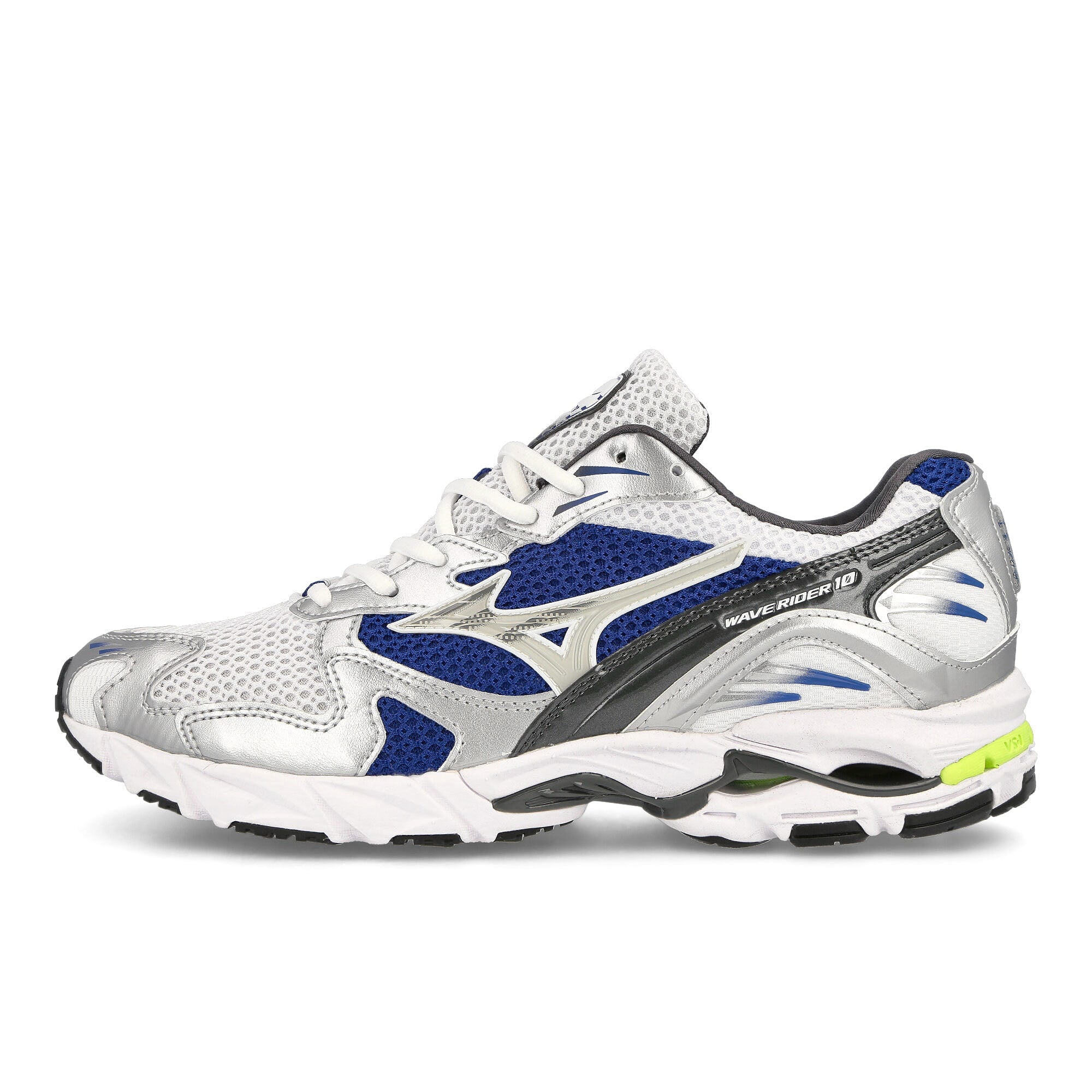 Mizuno Wave Rider 10 White / Silver / Surf The Web Low Top Sneakers D1GA210406 | Overkill