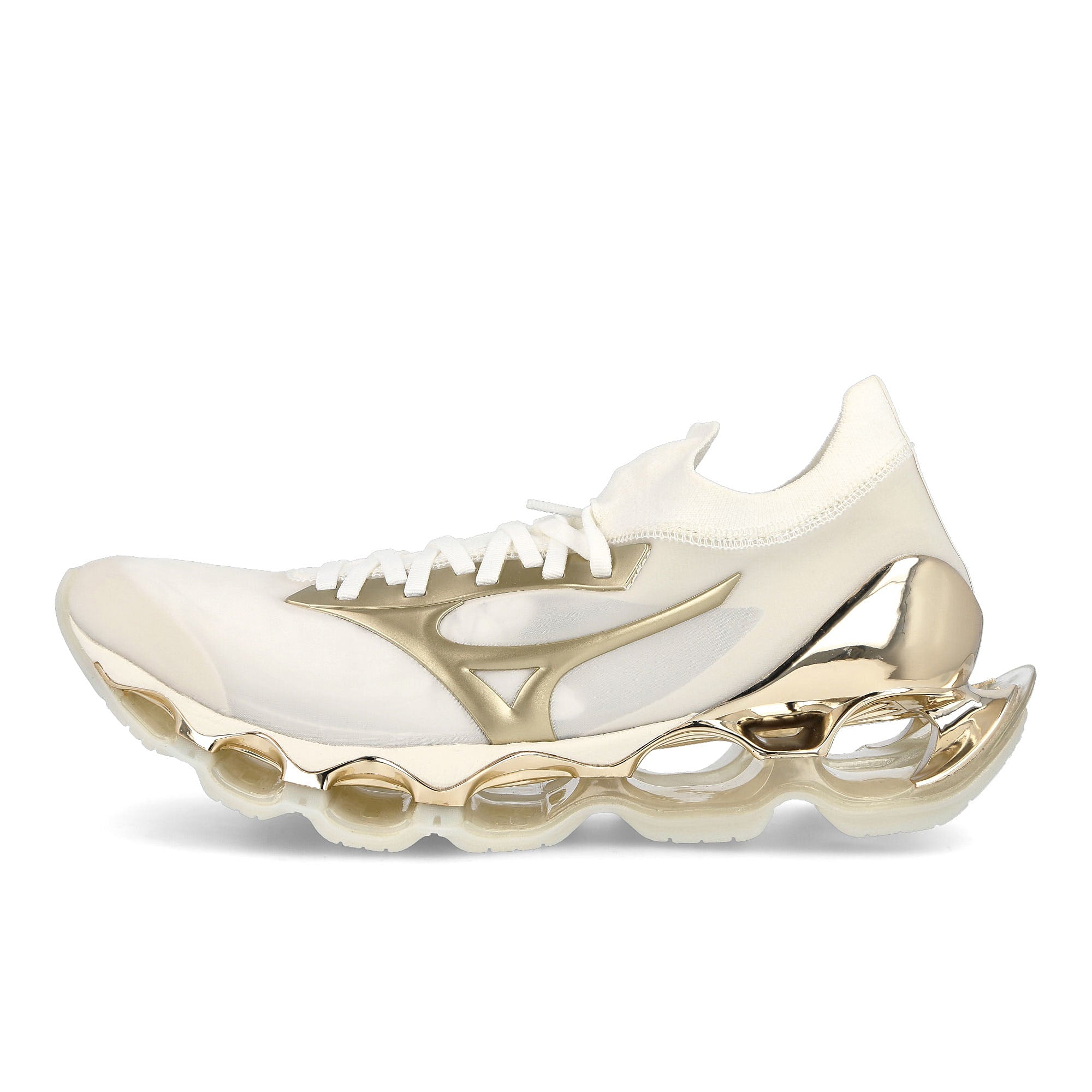 Mizuno Hajime Sorayama x Mizuno Wave Prophecy Snow White-Gold-Snow White Sneakers D1GA212504 | Overkill