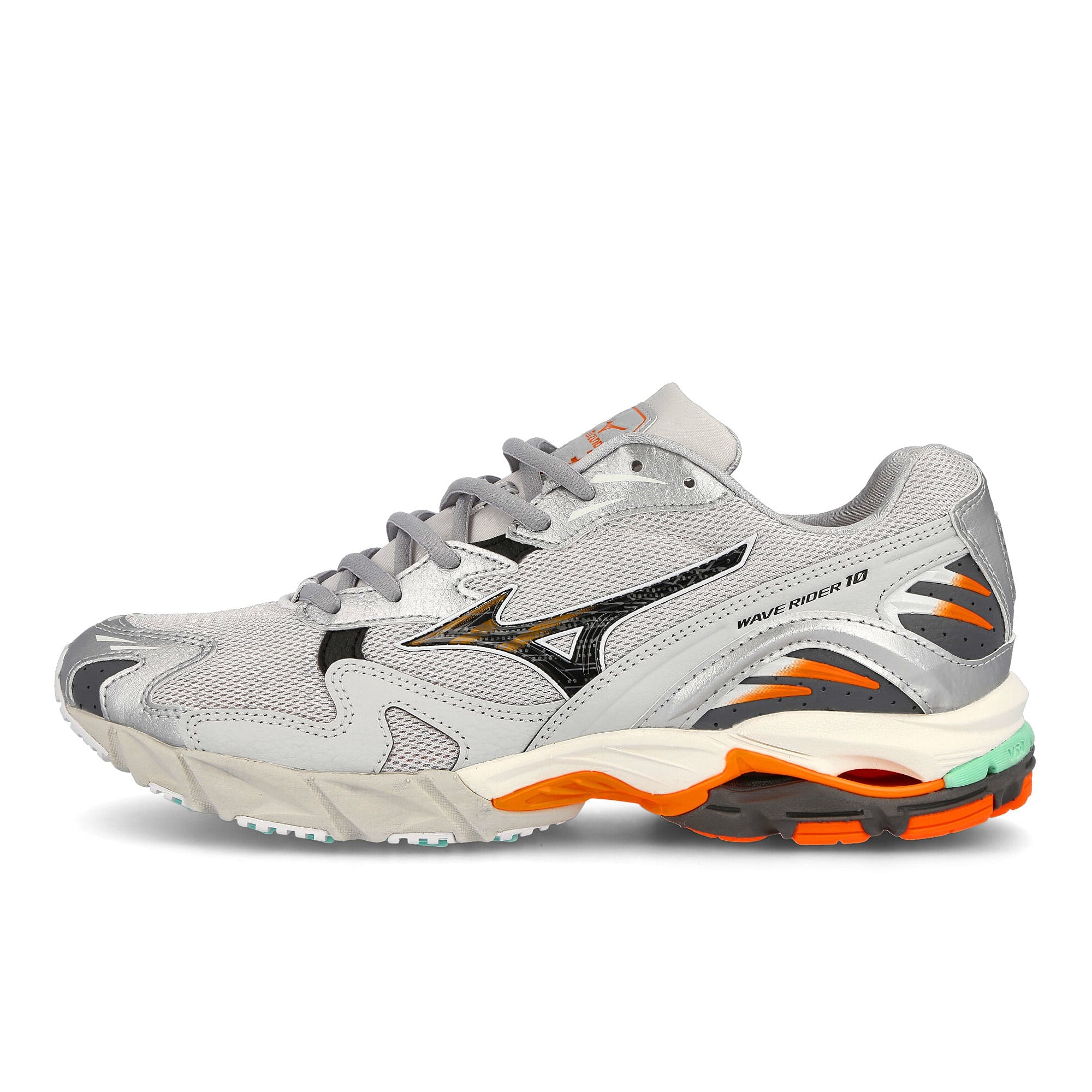Mizuno wave rider 10 Nimbus Cloud-Lunar Rock-Red Orange Sneakers D1GA218505 | Overkill