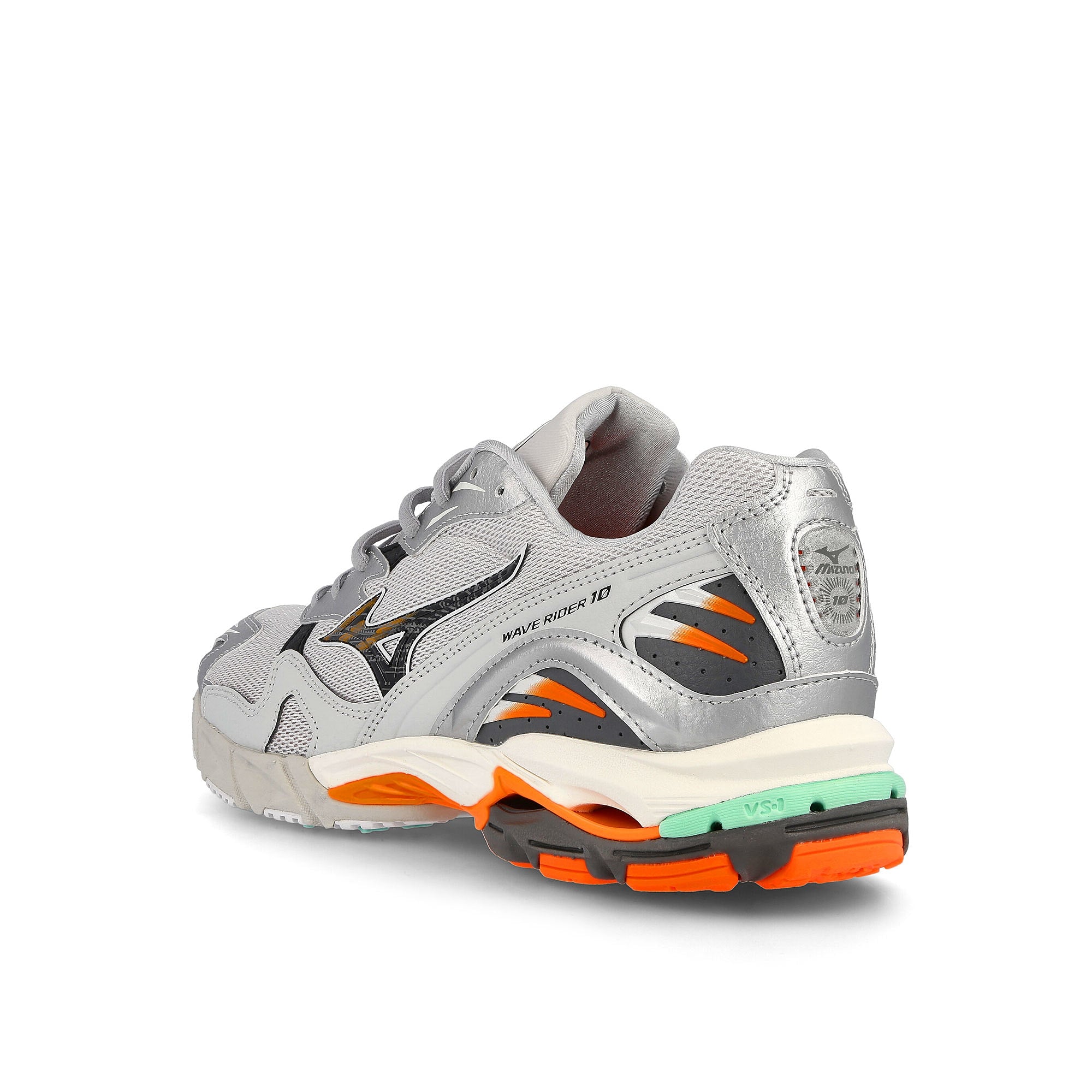 Mizuno wave rider 10 Nimbus Cloud-Lunar Rock-Red Orange Sneakers Material | Overkill