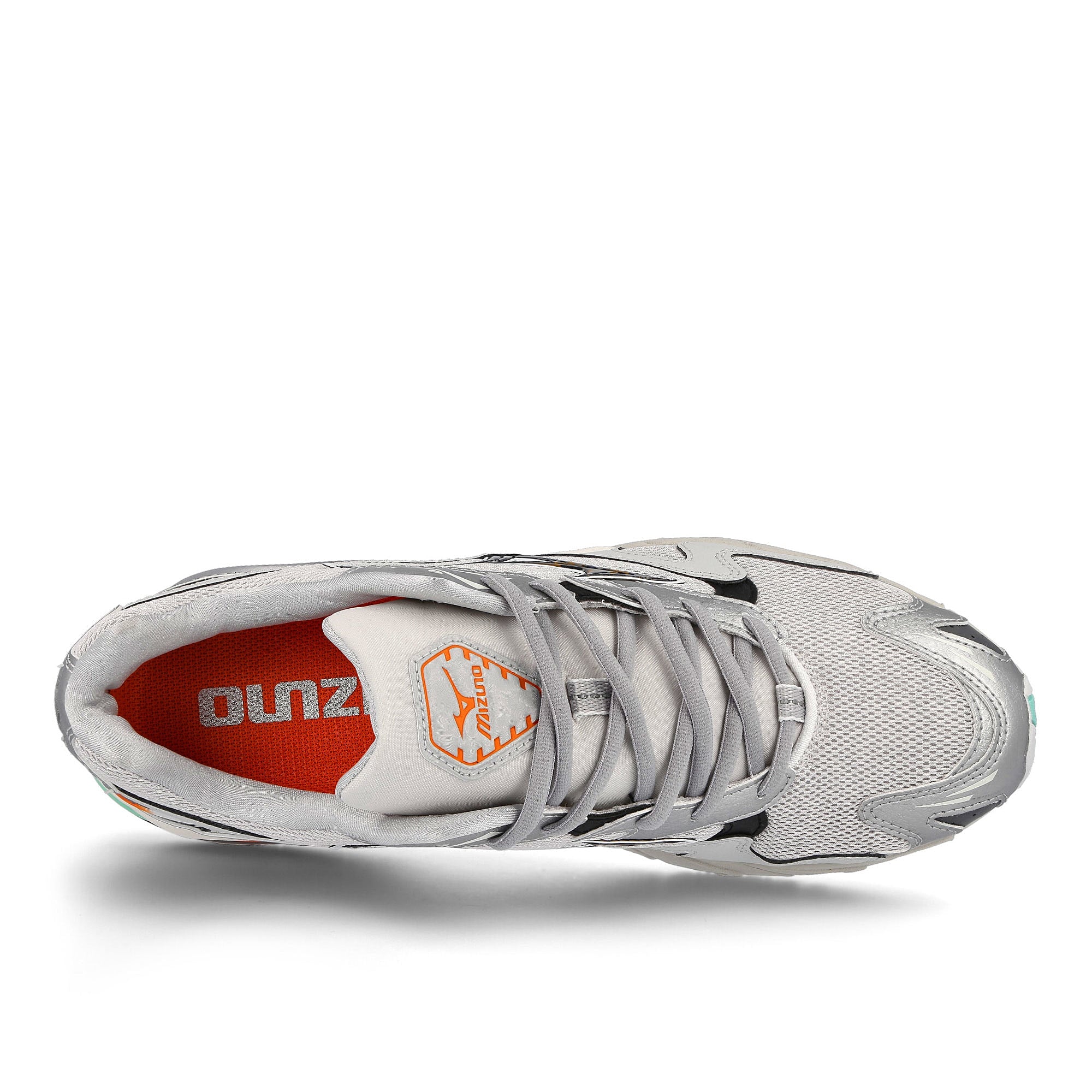 Mizuno wave rider 10 Nimbus Cloud-Lunar Rock-Red Orange Sneakers Detailfoto | Overkill