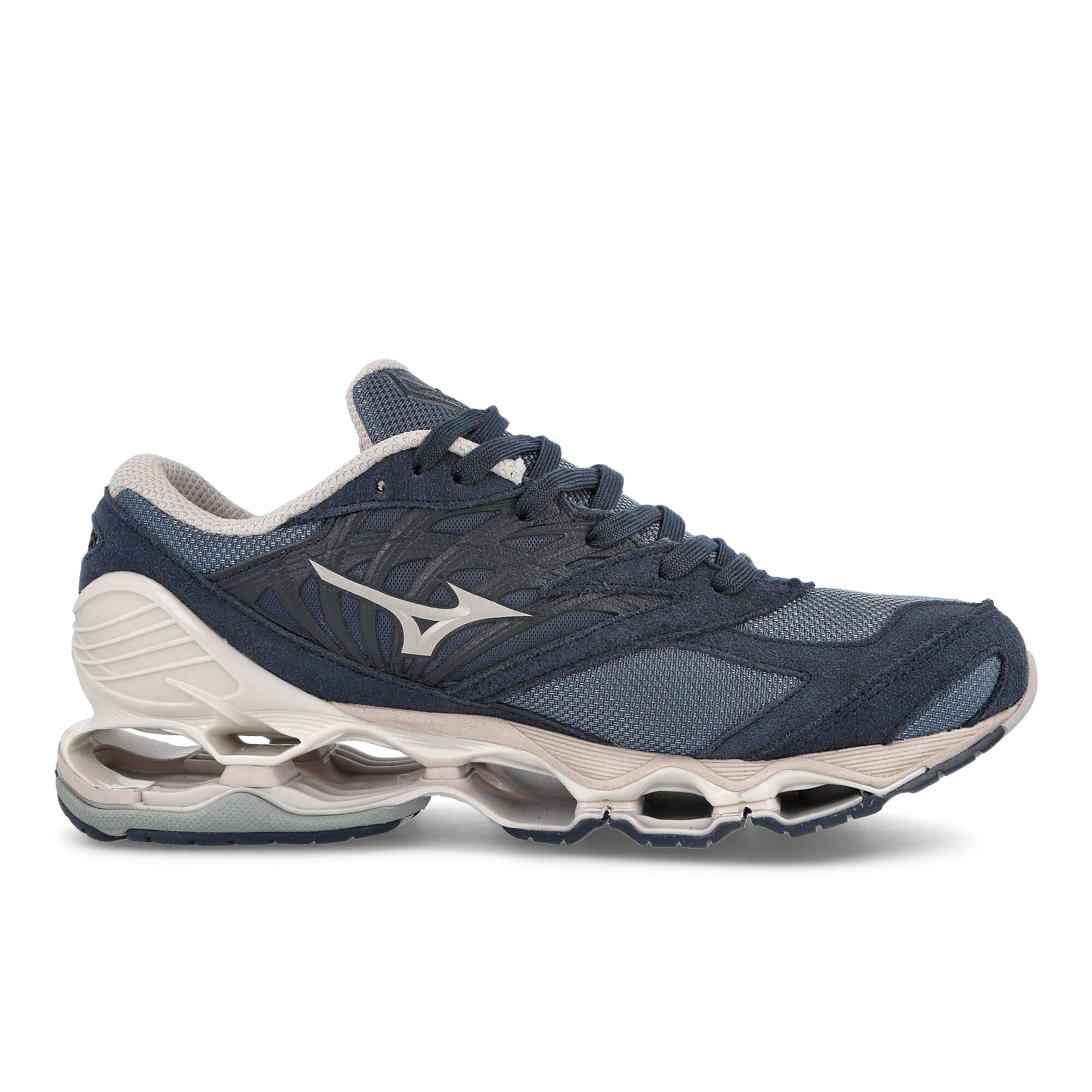 Mizuno Wave Prophecy LS Bering Sea-Silver Cloud-Silver Blue Low Top Sneakers Silhouette | Overkill