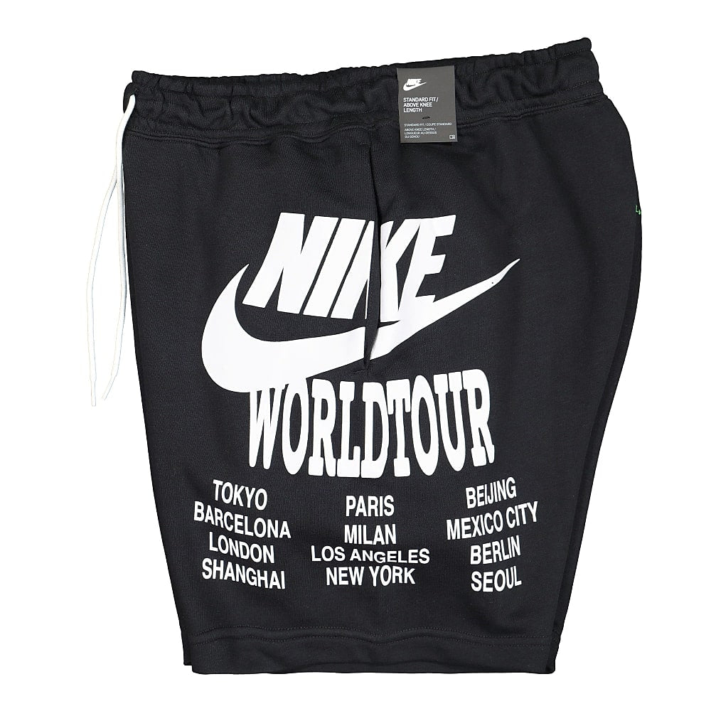 Nike NSW French Terry Short Worldtour Black Shorts Close-up | Overkill