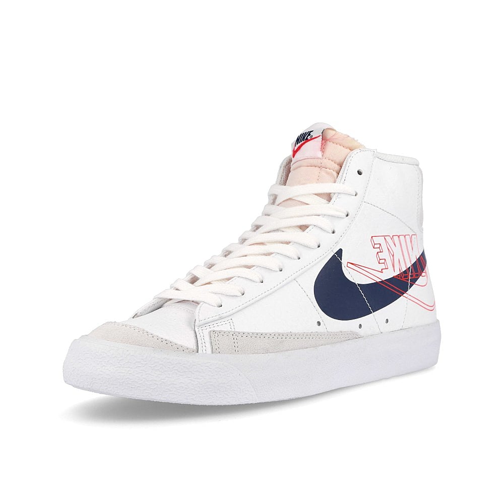 Nike blazer mid 77 White-Midnight Navy - Sail - Summit White Low Top Sneakers Close Up | Overkill