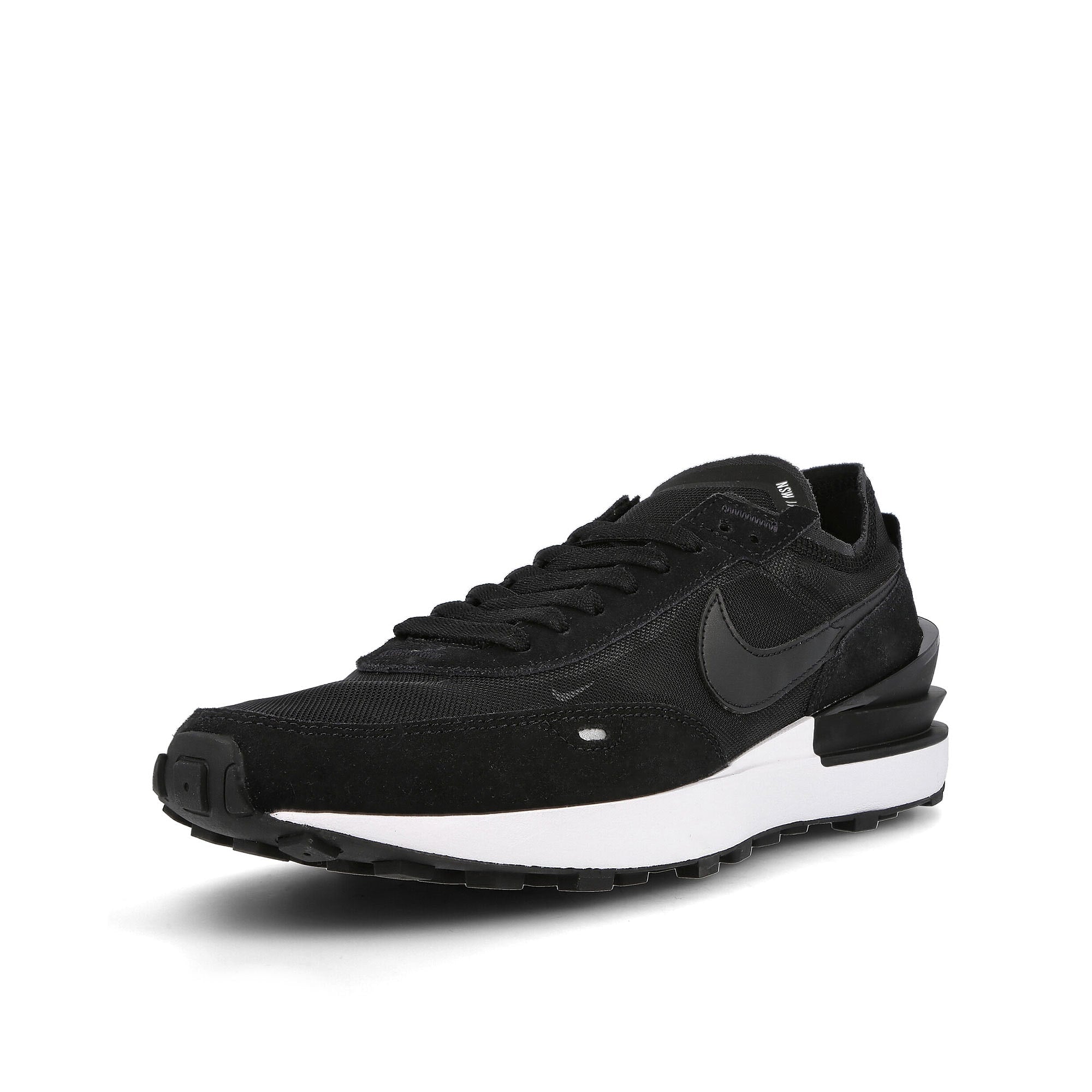 Nike waffle one Black-Black - White - Orange Sneakers Close Up | Overkill