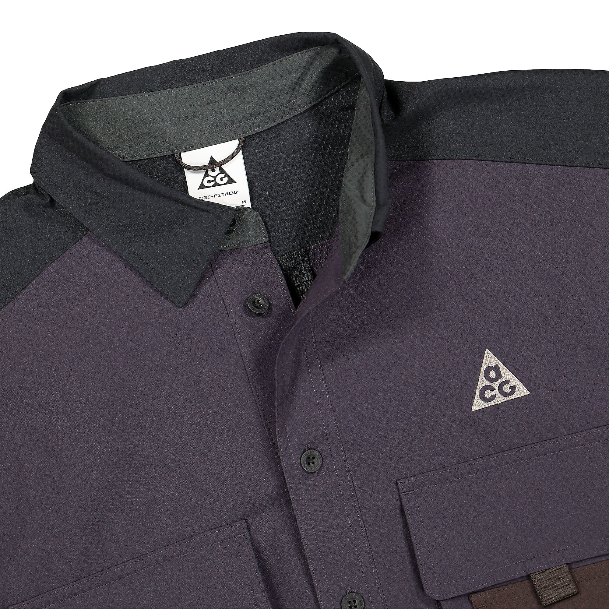 Nike ACG Dri-Fit ADV UV Devastation Trail Jacket Dark Smoke Grey / Black / Sequoia / Cave Purple Jackets Close-up | Overkill