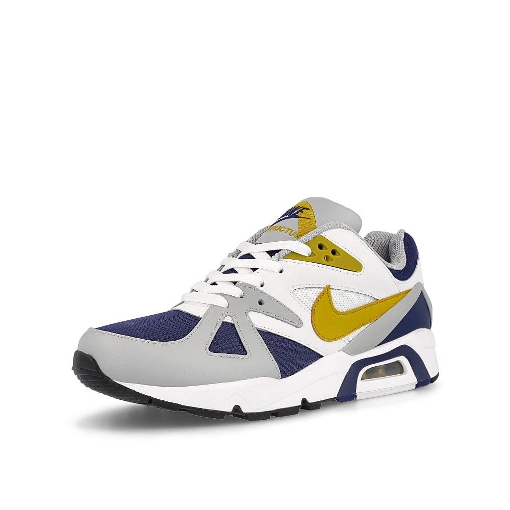 Nike air structure Midnight Navy-Dark Citron - Light Smoke Grey Sneakers Close Up | Overkill
