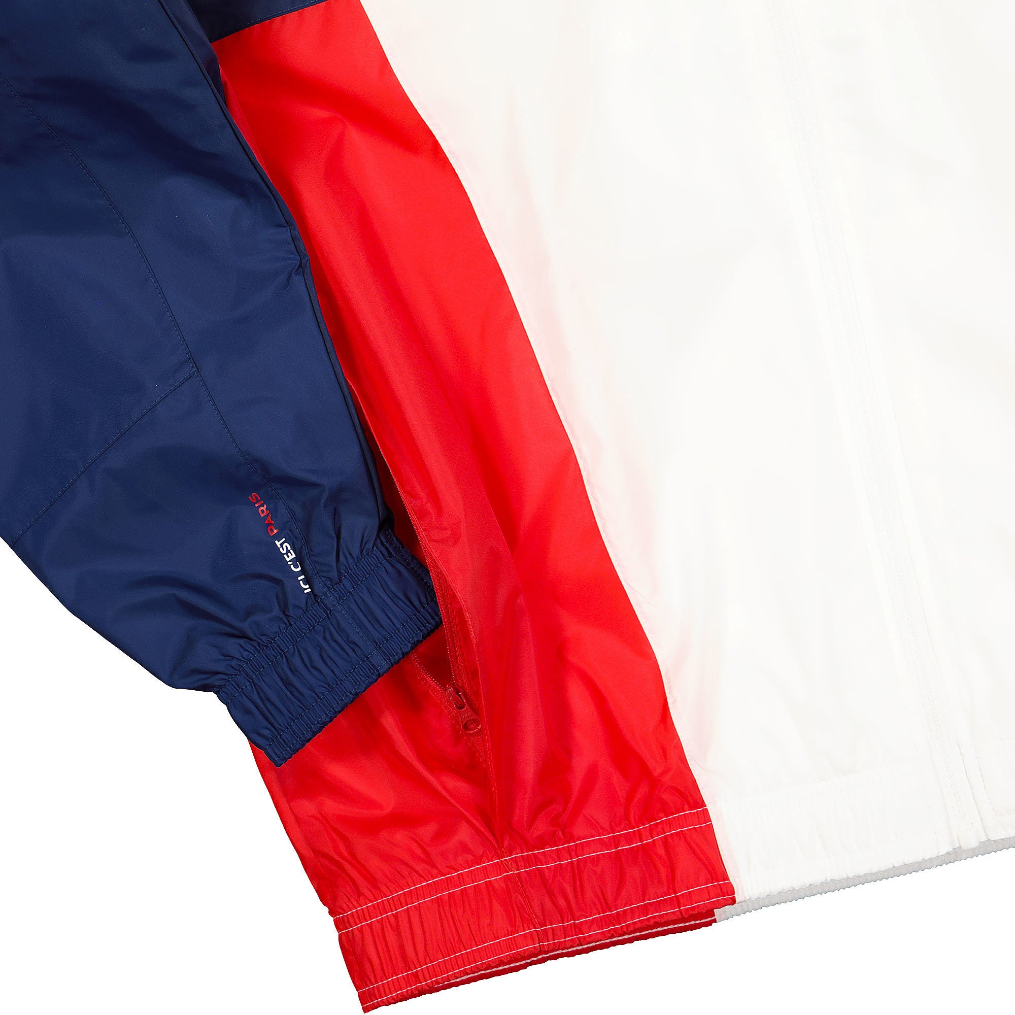 Jordan Paris Saint Germain x Air Jordan Nylon Hooded Jacket White / Midnight Navy Jackets Detailfoto | Overkill