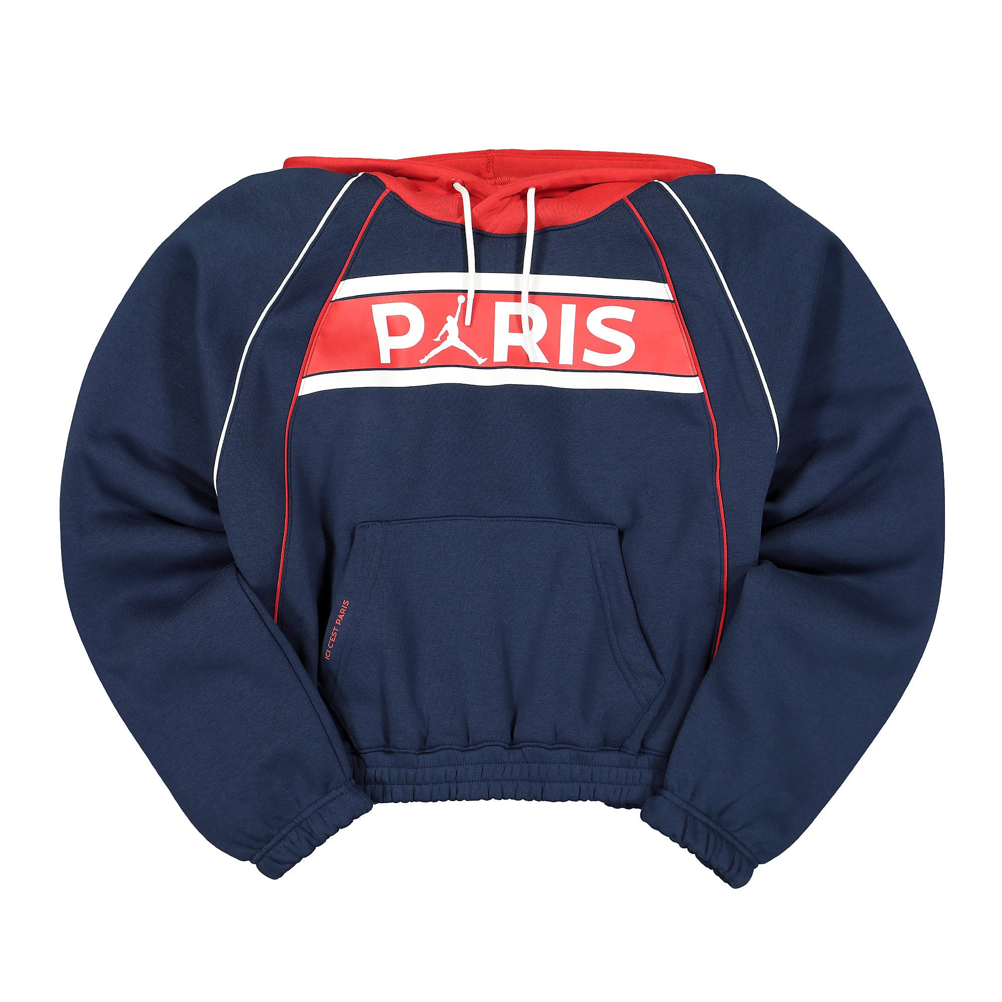 Jordan Paris Saint Germain x Wmns Air Jordan Fleece Hoodie Midnight Navy / University Red Hoodies DC0461 410 | Overkill