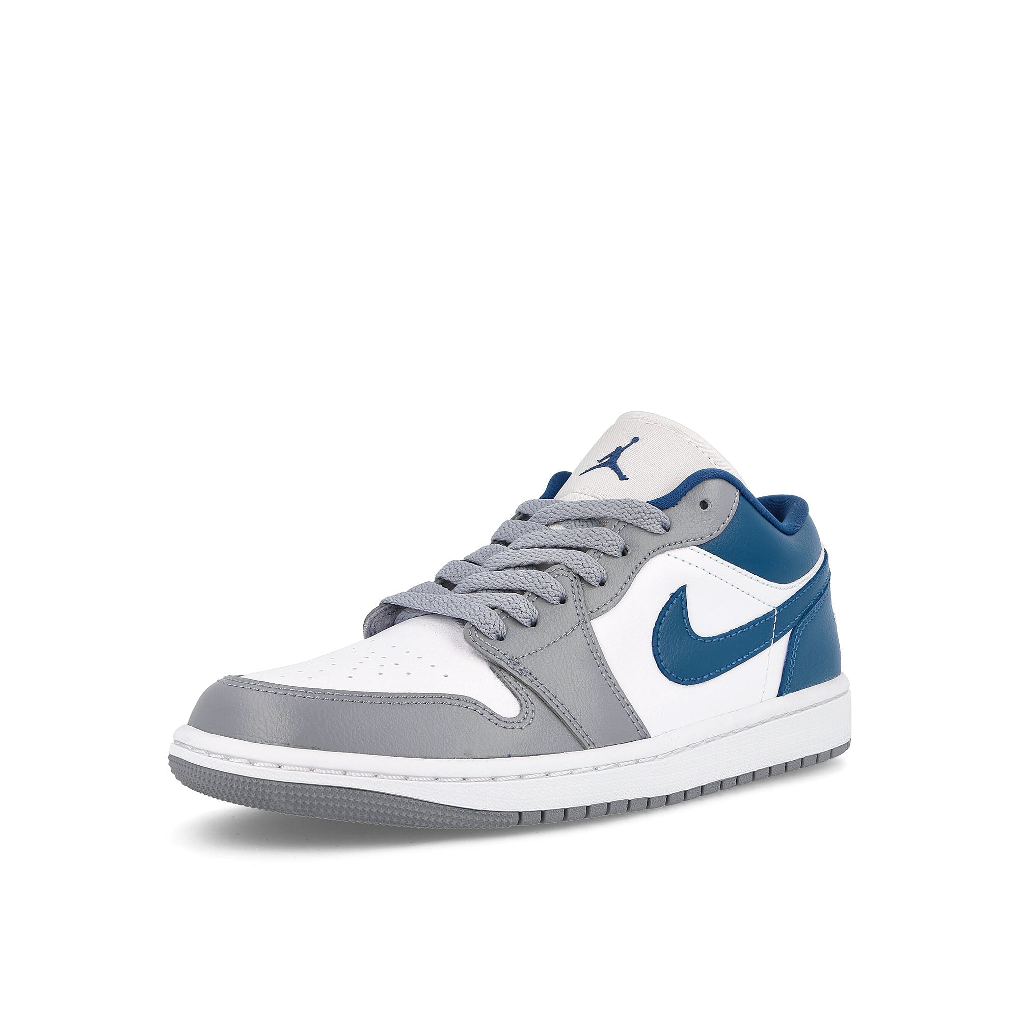 Jordan Wmns Air Jordan 1 Low Stealth / French Blue - White Sneakers Close Up | Overkill