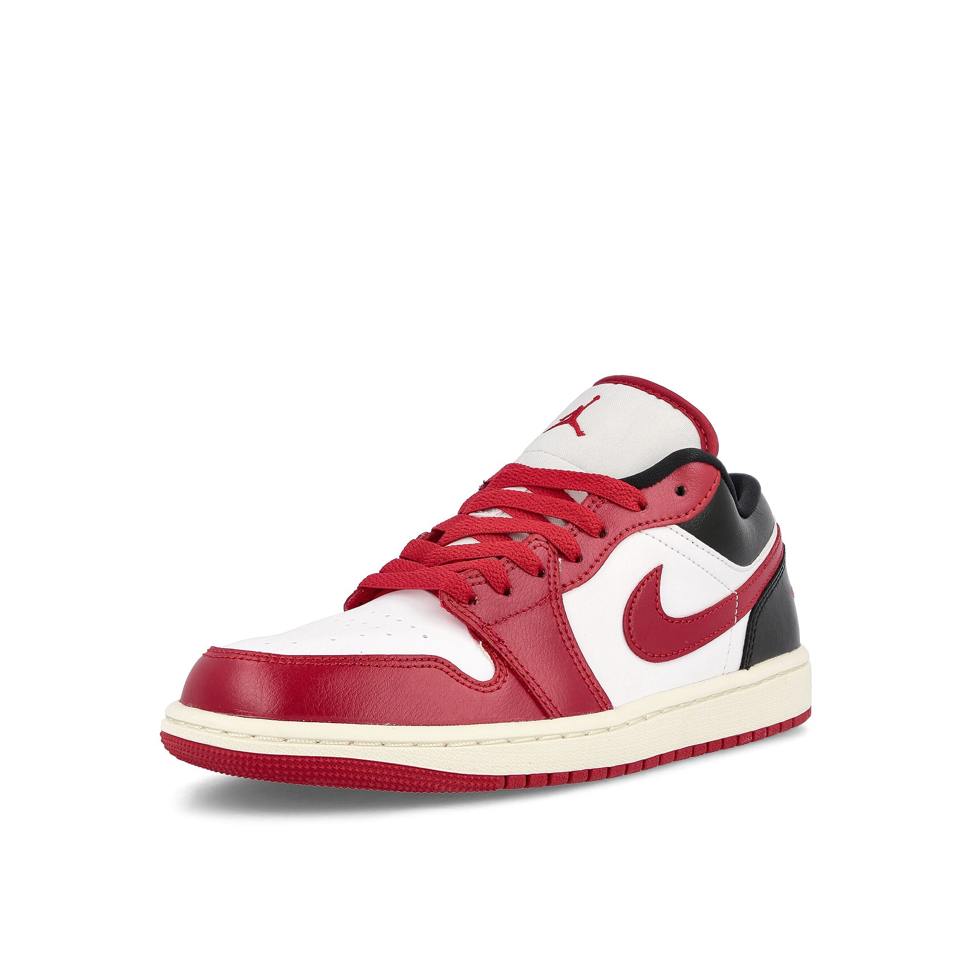 Jordan Air Jordan Wmns 1 Low White-Gym Red - Black - Sail Low Top Sneakers Close Up | Overkill