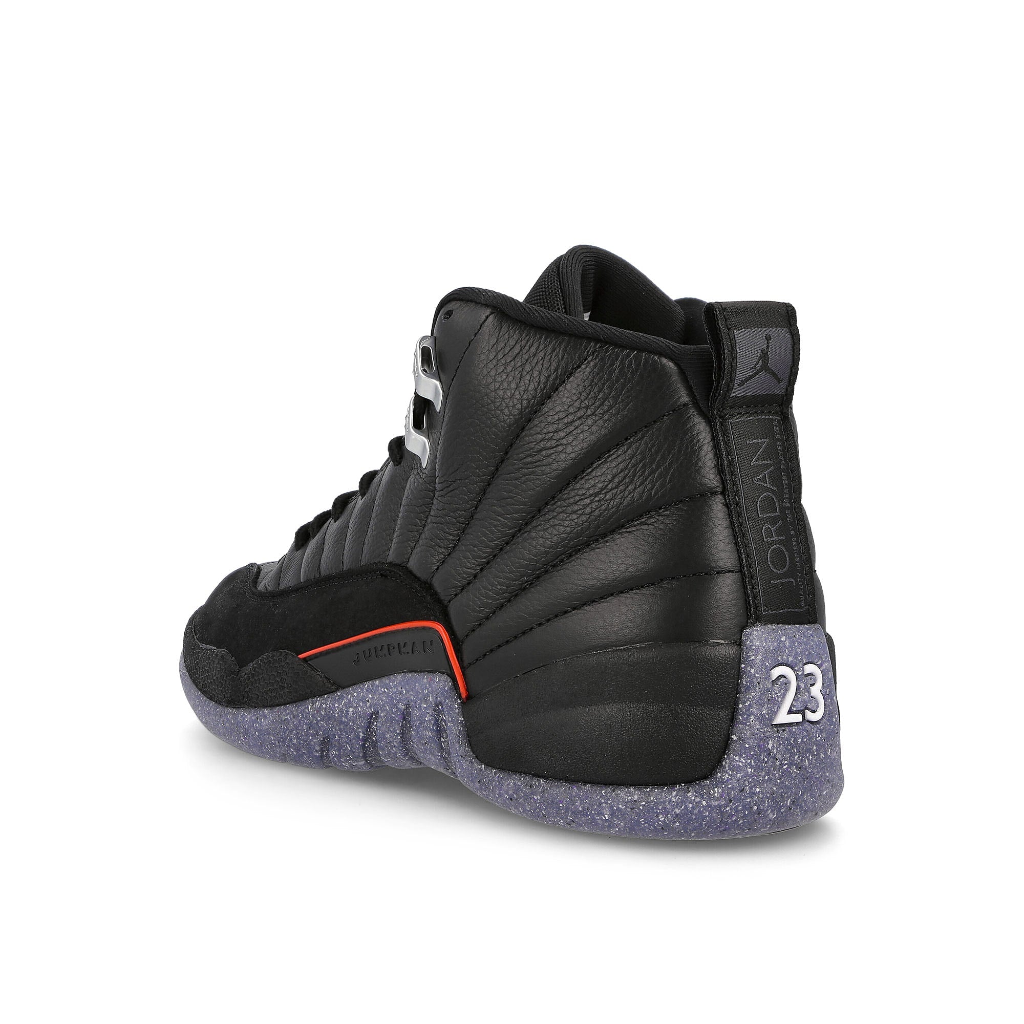 Jordan Air Jordan 12 Retro Black / Black - Bright Crimson - White Close-up | Overkill