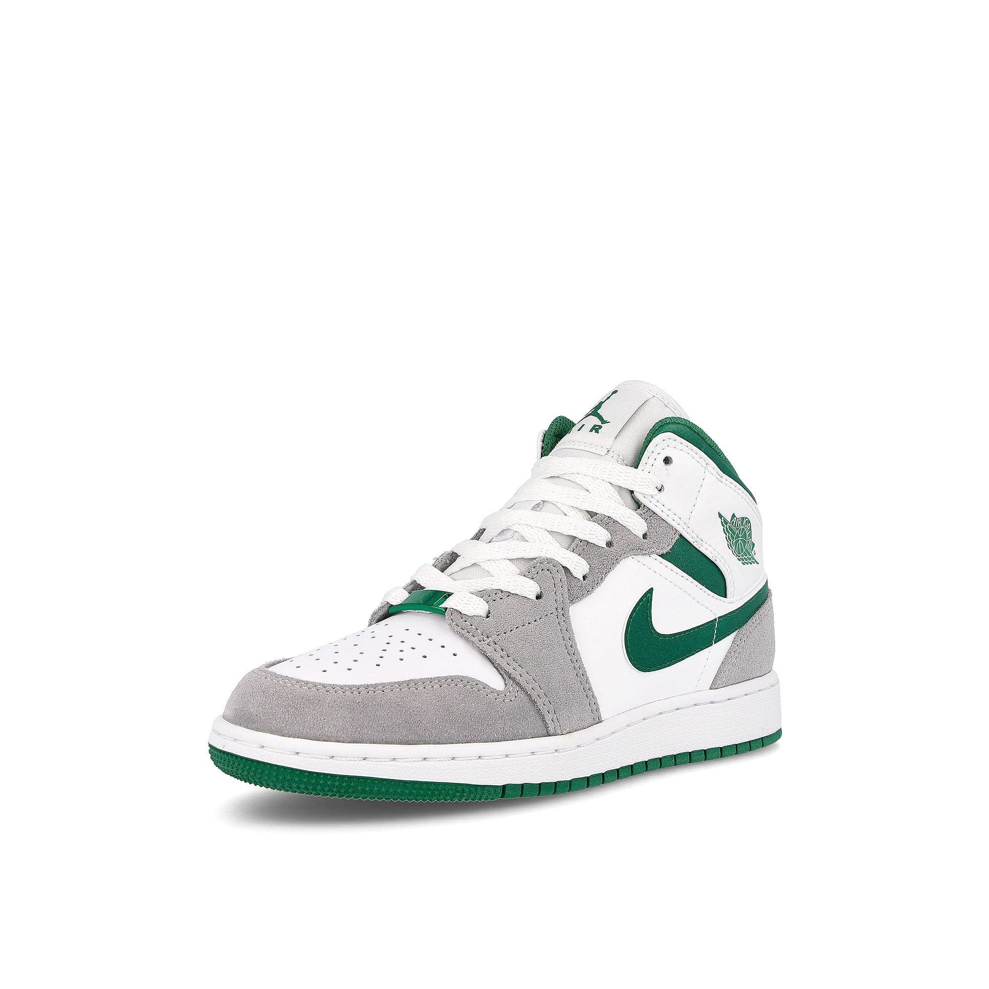 Jordan Air Jordan 1 Mid SE GS White / Pine Green - Light Smoke Grey Detailfoto | Overkill