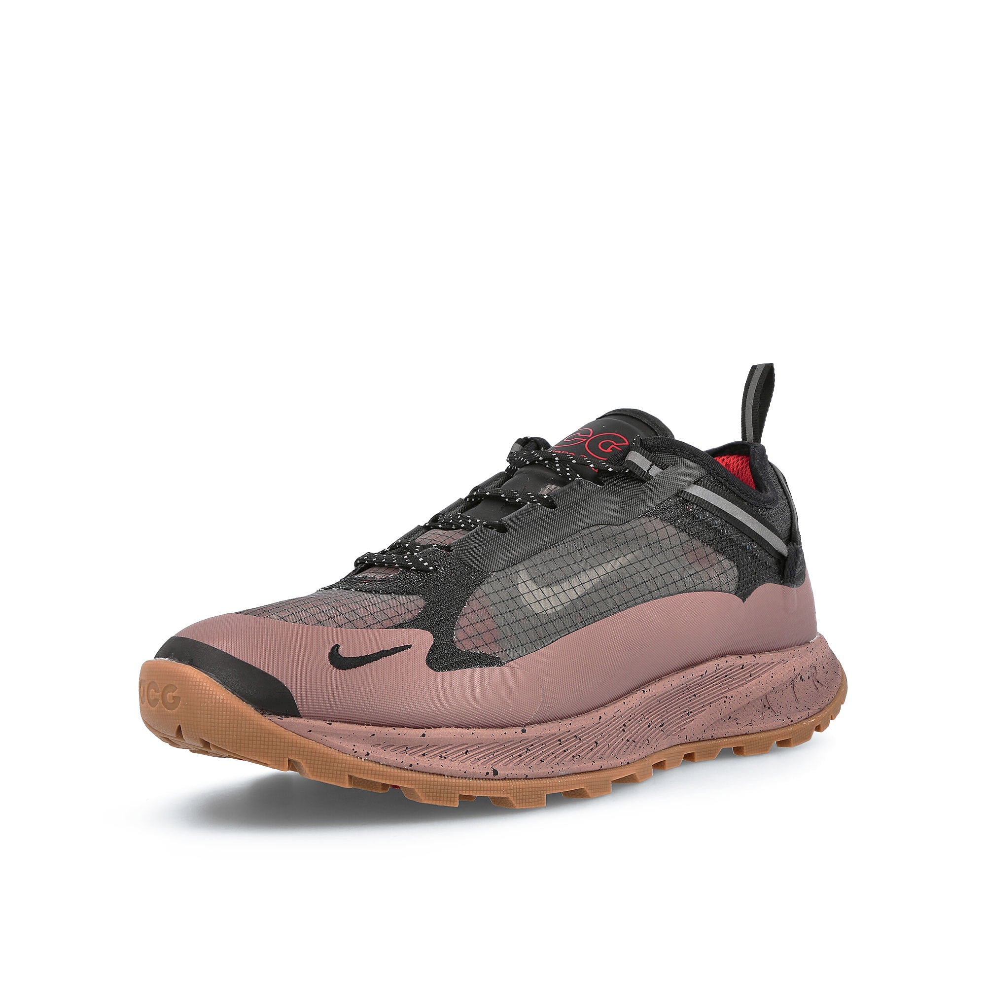 Nike acg air nasu 2 Smokey Mauve-Black - University Red Low Top Sneakers Close Up | Overkill