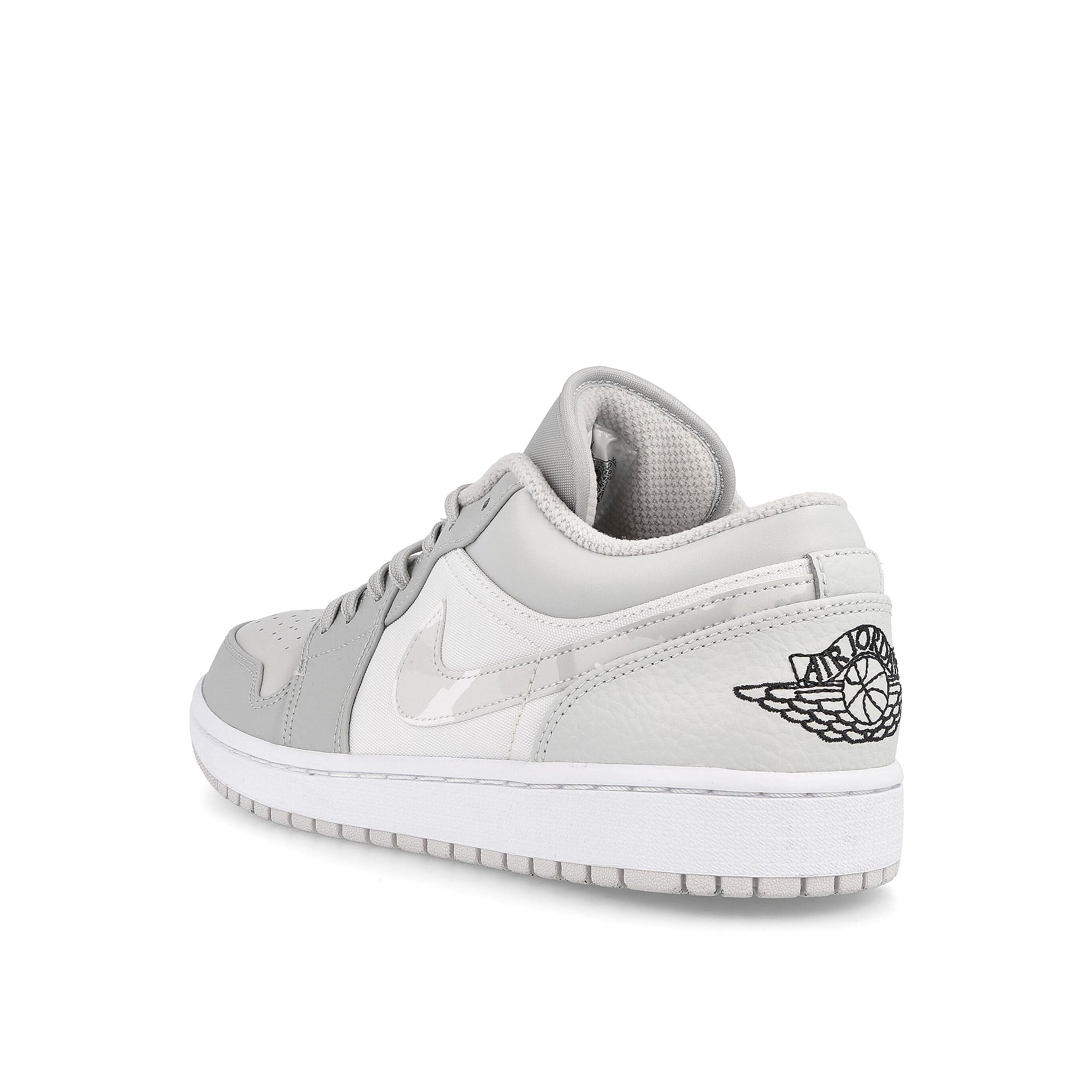 Jordan Air Jordan 1 Low White / Photon Dust - Grey Fog - Vast Grey Close-up | Overkill