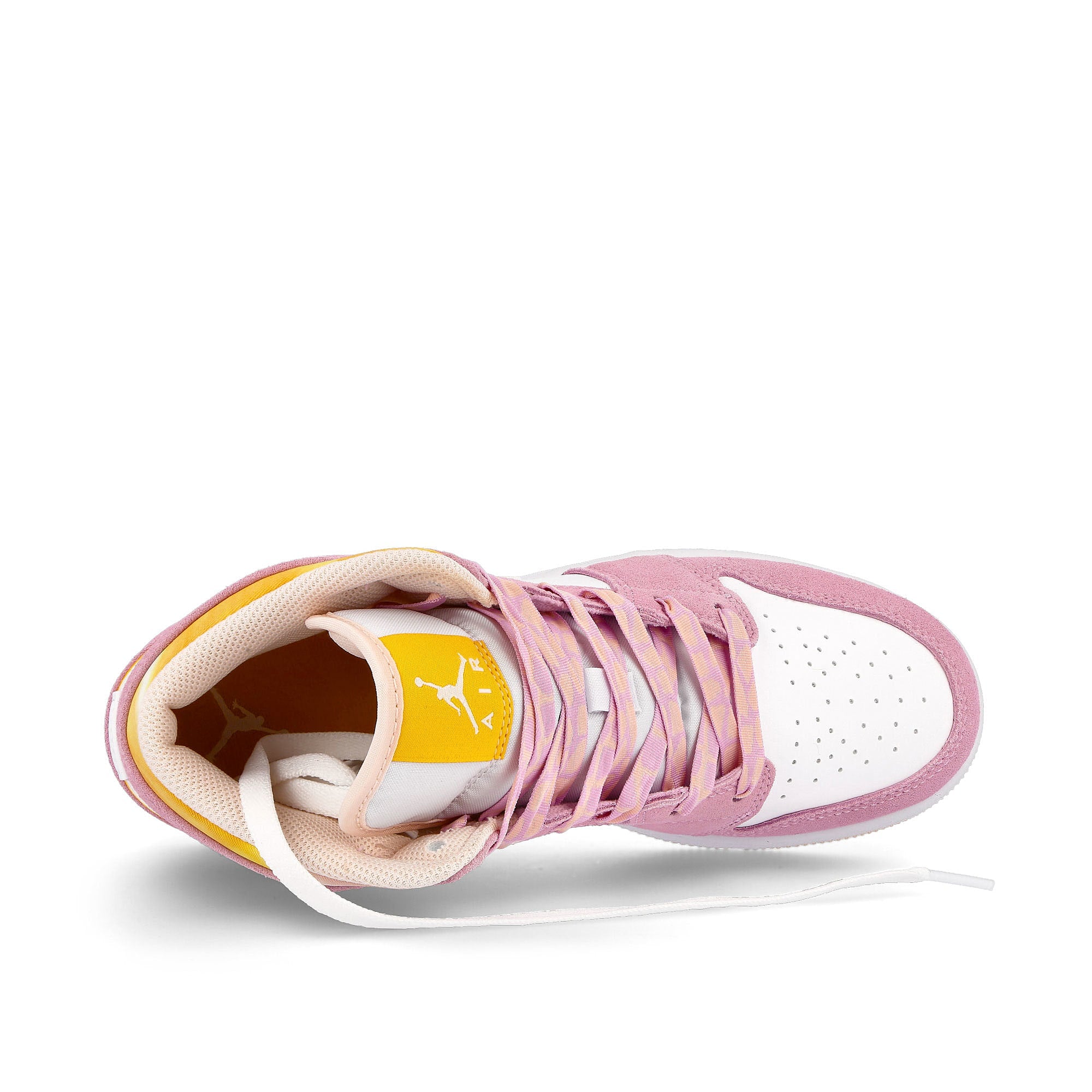 Jordan Air Jordan 1 Mid SE GS Light Arctic Pink / University Gold - White Detail view 2 | Overkill