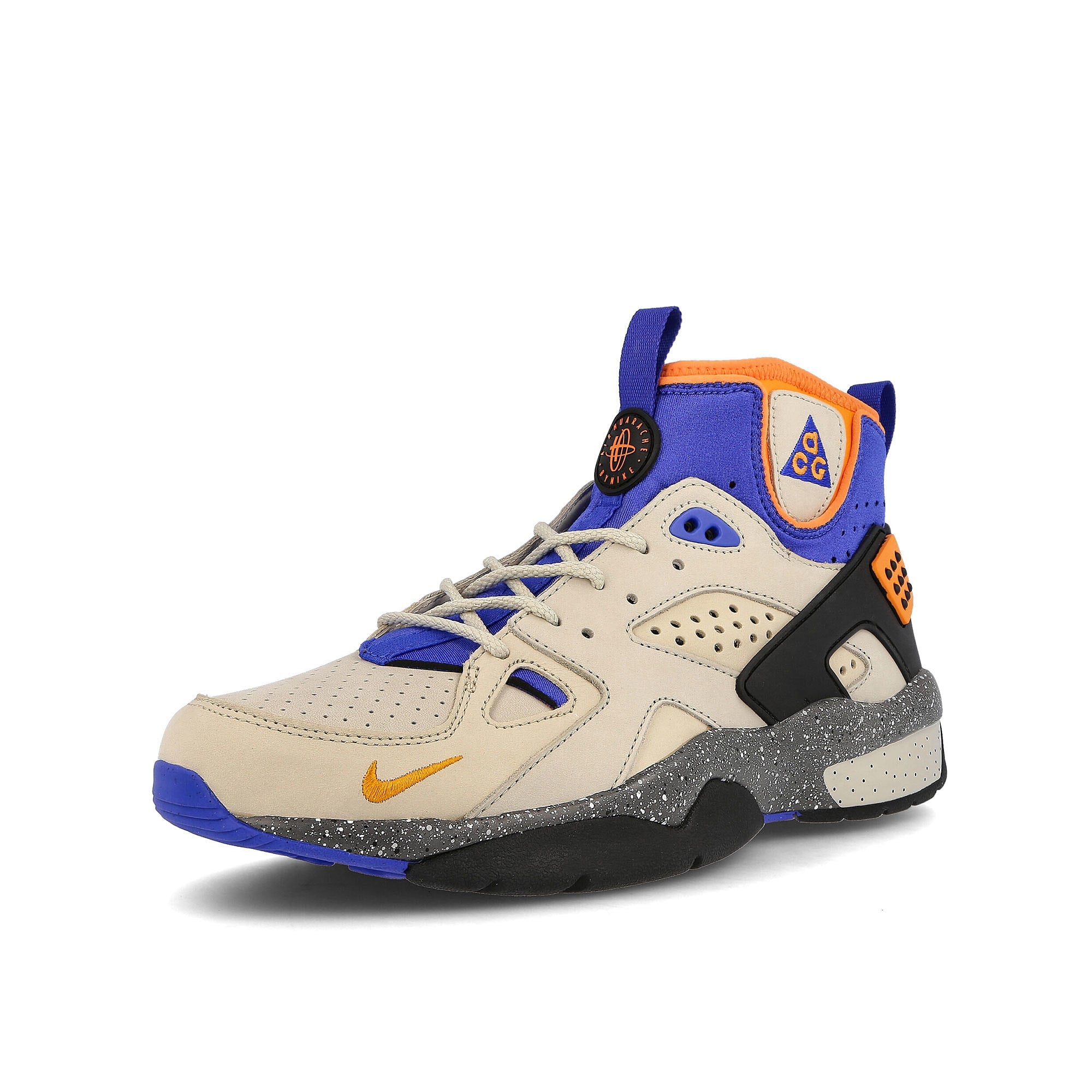 Nike acg air mowabb Birch-Bright Mandarin - Hyper Royal - Rattan High Top Sneakers Close Up | Overkill