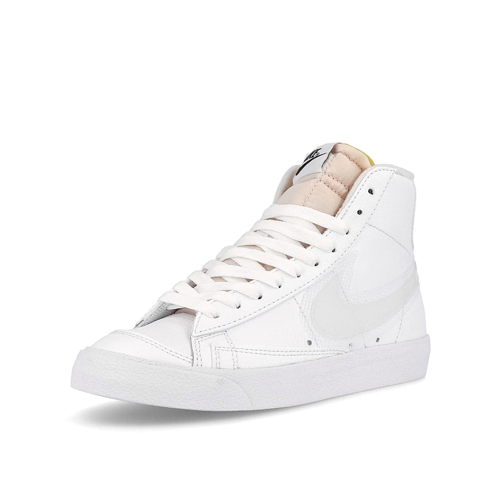 Nike wmns blazer mid 77 White-White - Black Mid Top Sneakers Close Up | Overkill