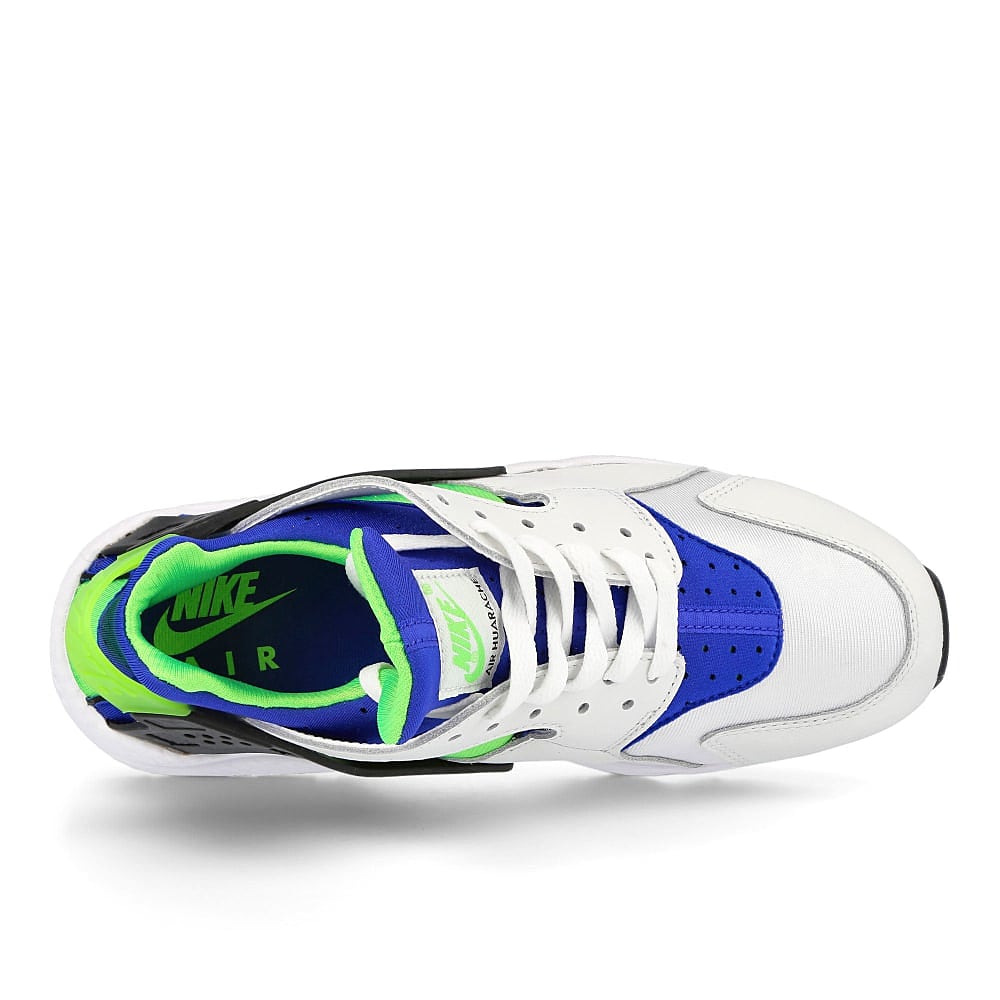 Nike air huarache White-Scream Green - Royal Blue - Black Low Top Sneakers Detailfoto | Overkill