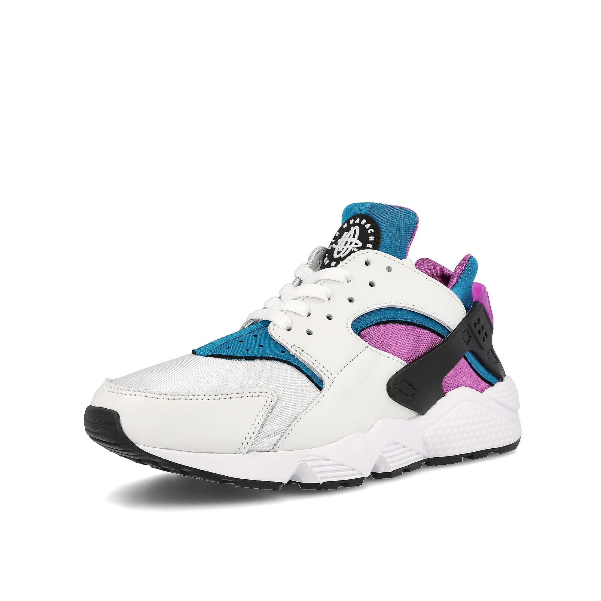 Nike air huarache White-Aquatone - Deep Magenta - Black Low Top Sneakers Close Up | Overkill
