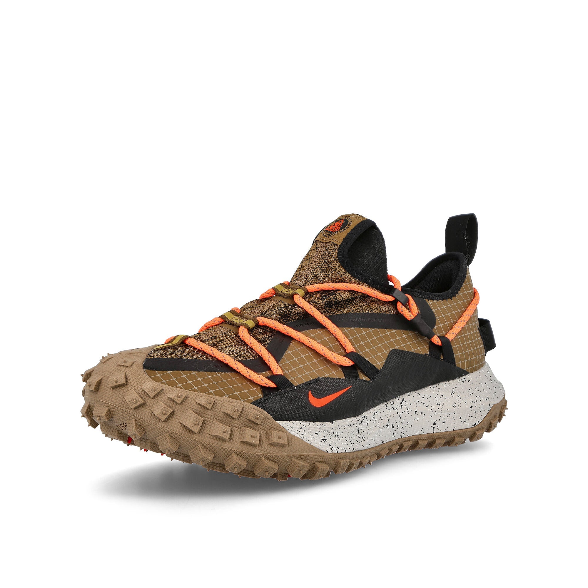 Nike ACG Mountain Hazel Rush-Black - Khaki Atomic Orange Low Top Sneakers Close Up | Overkill