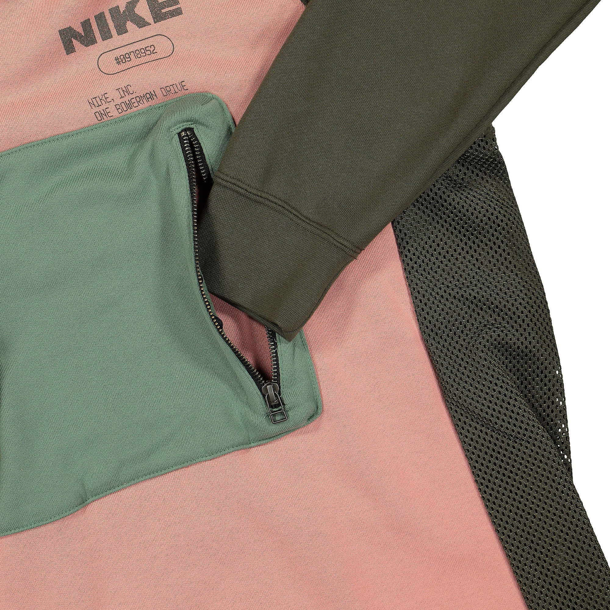Nike NSW City Made French Terry Hoodie Rust Pink / Cargo Khaki / Dutch Green Hoodies Detailfoto | Overkill
