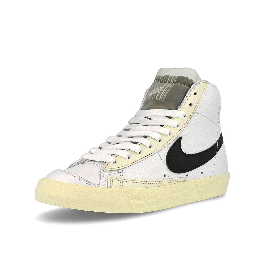 Nike wmns blazer mid 77 Summit White-Black - Pale Ivory - Beach Mid Top Sneakers Close Up | Overkill