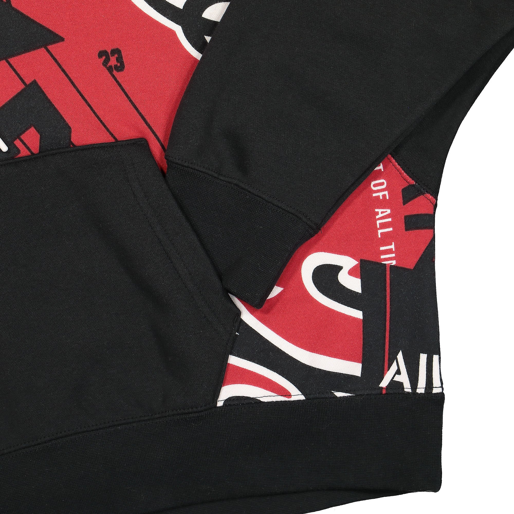 Jordan Wmns Air Jordan Fleece AOP Hoodie Black / Gym Red Hoodies Detailfoto | Overkill